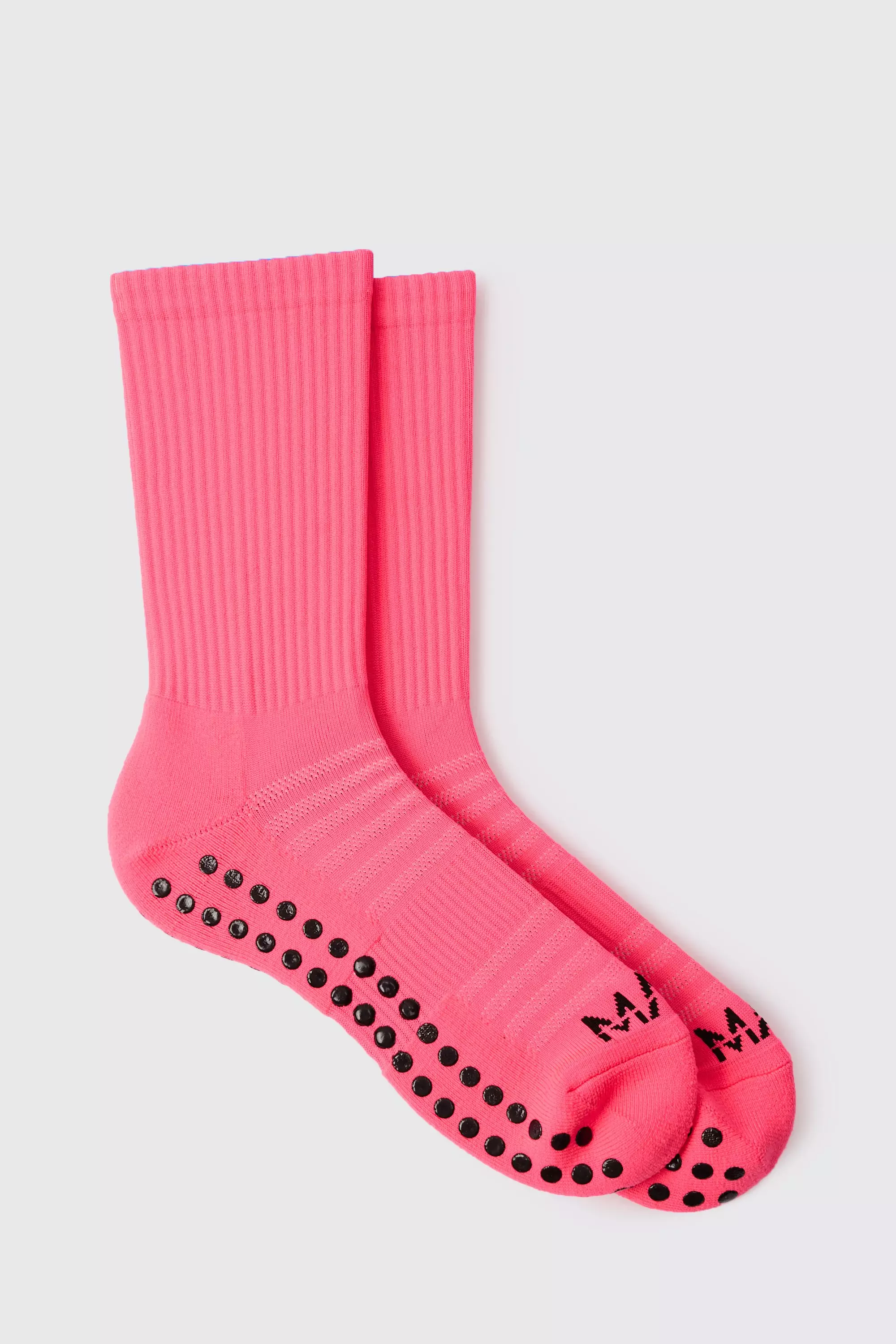 Man Active Neon Grip Crew Sock Pink