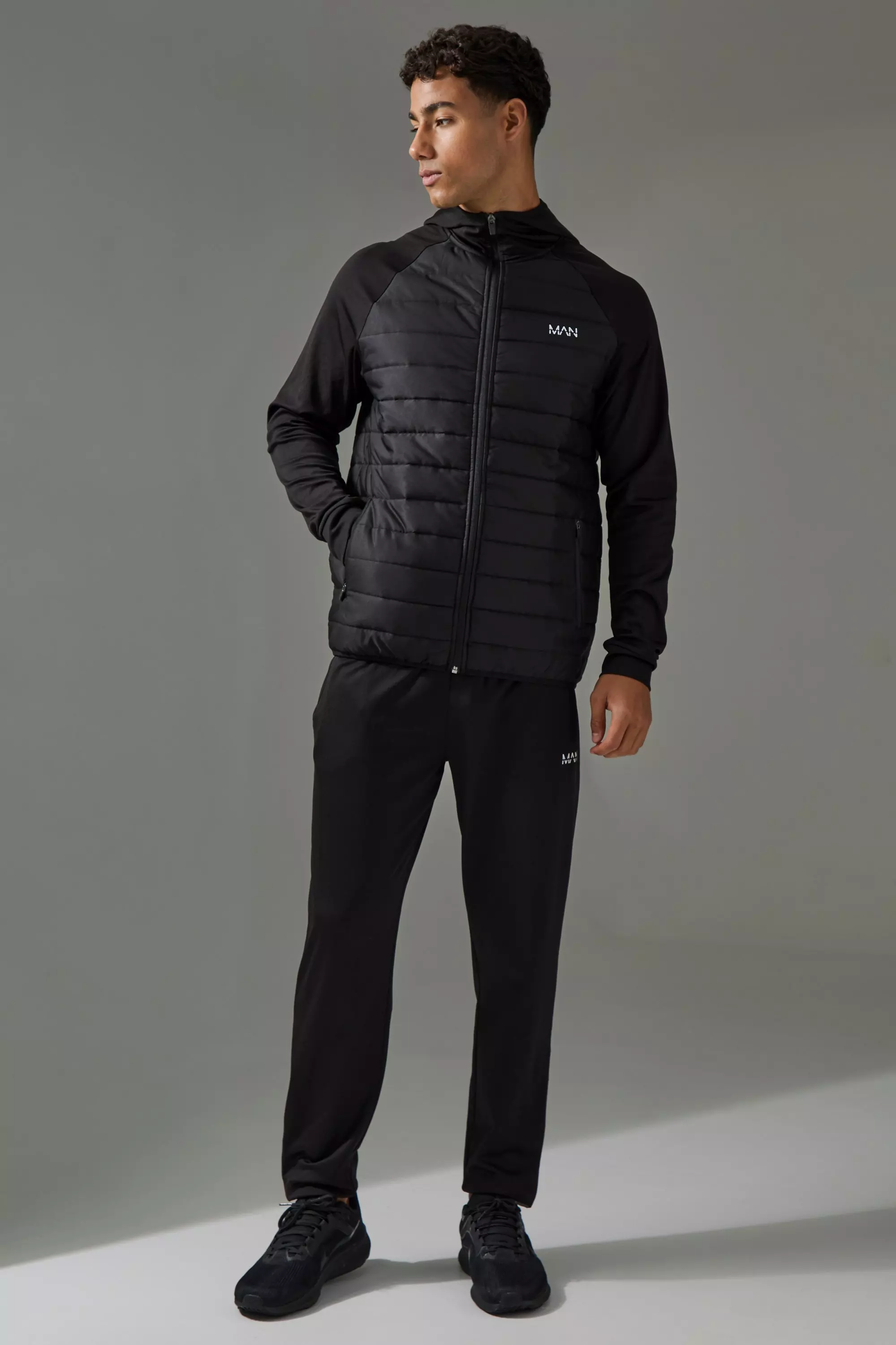 Black Man Active Quilted Hoodie and Tapered Jogger alternative image