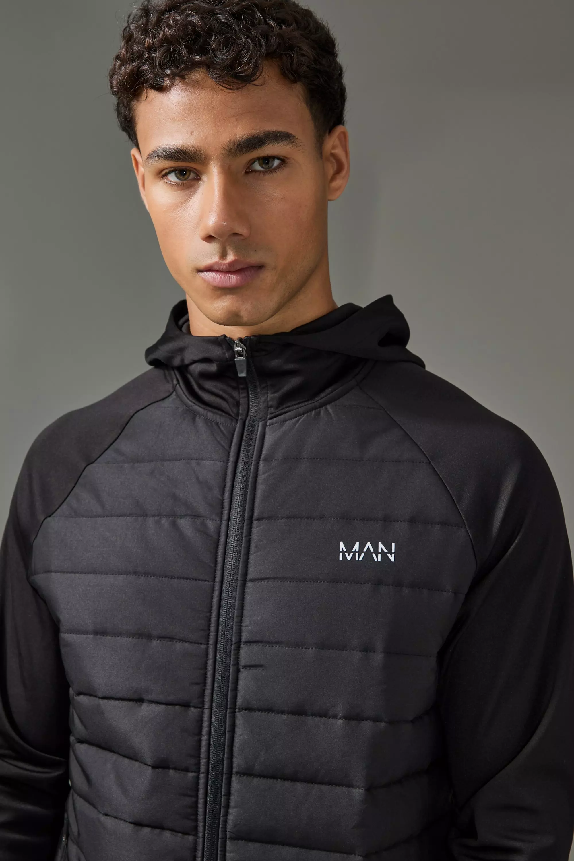 Black Man Active Quilted Hoodie and Tapered Jogger alternative image