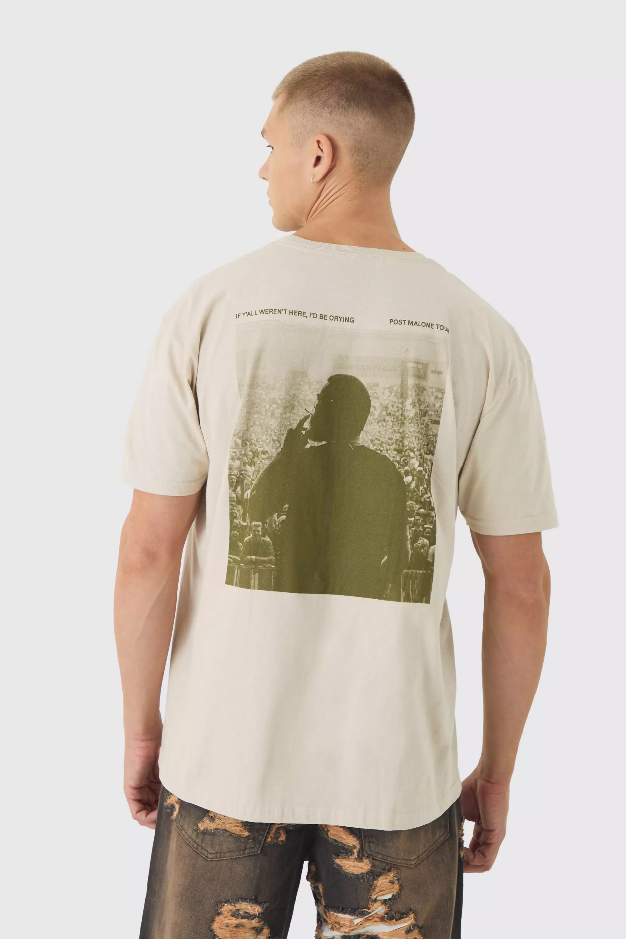 Stone Oversized Post Malone License Print T-Shirt alternative image
