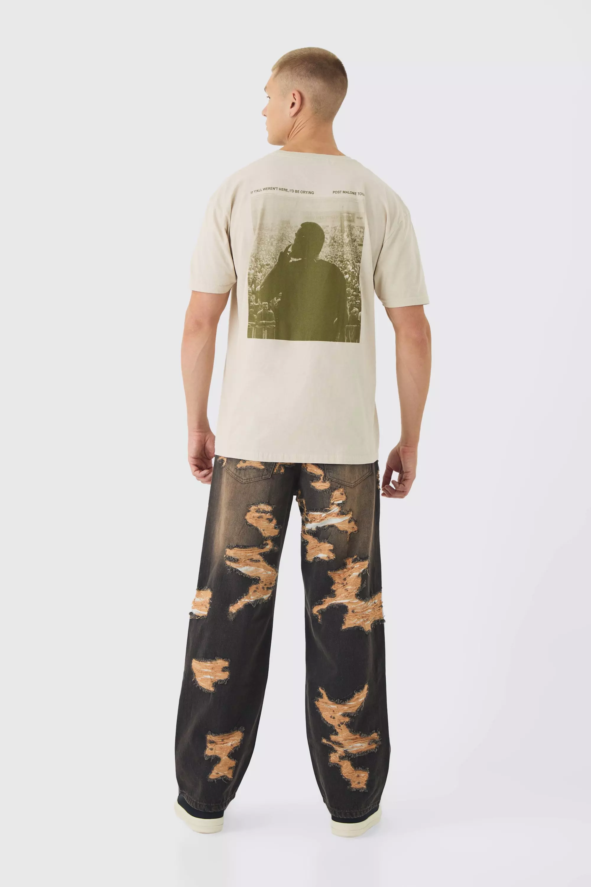 Stone Oversized Post Malone License Print T-Shirt alternative image