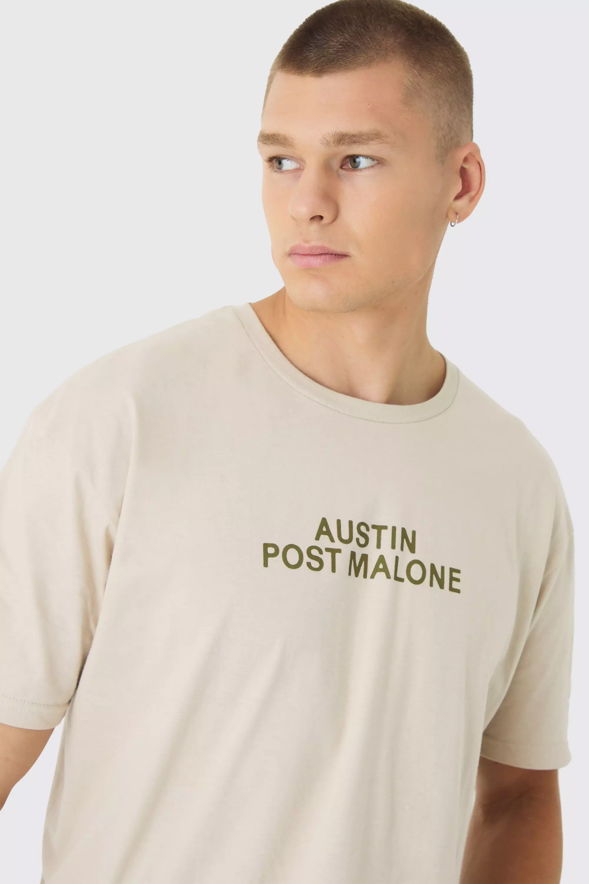 Stone Oversized Post Malone License Print T-Shirt alternative image