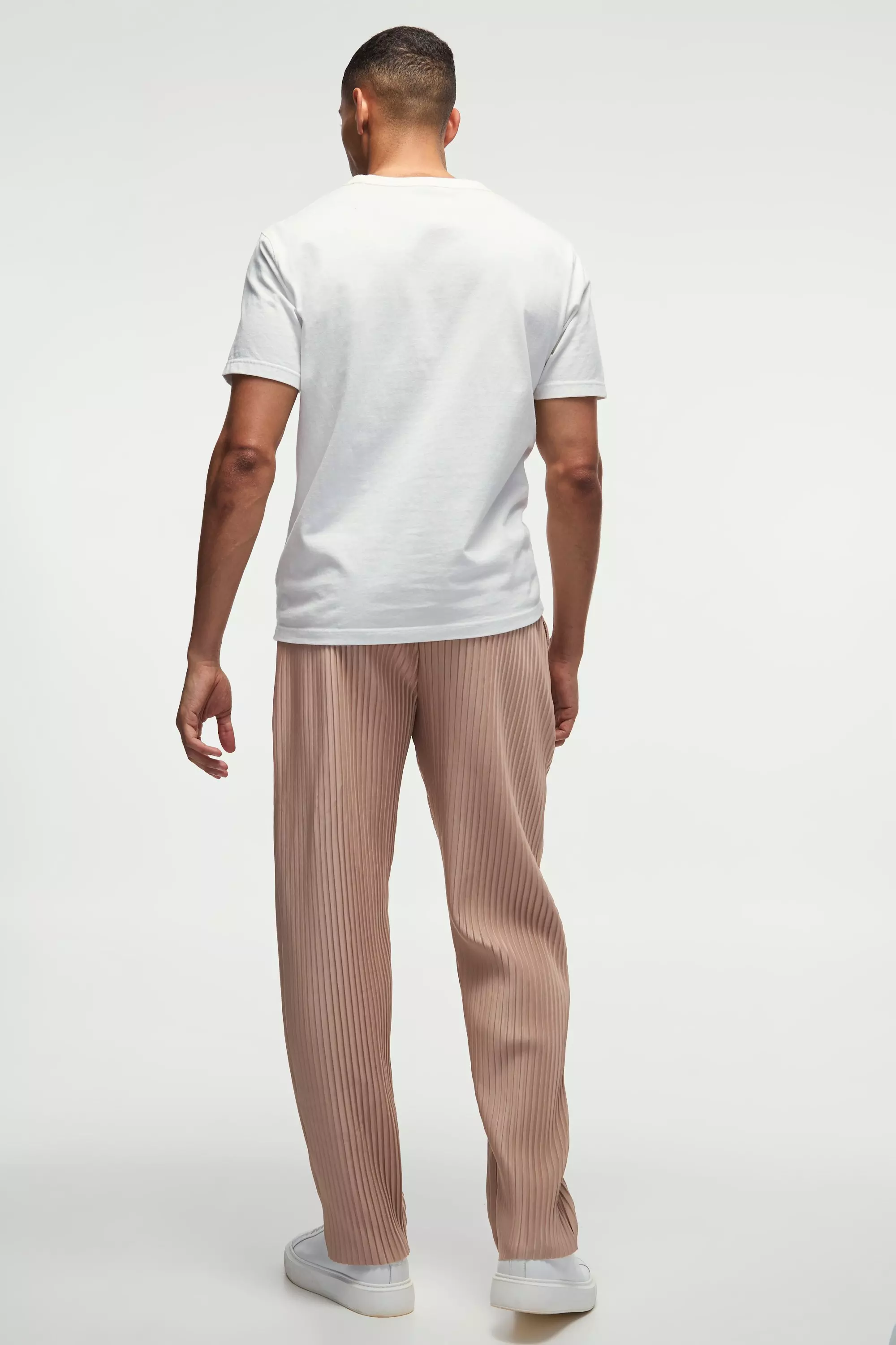 Stone Tapered Fit Elasticated Waist Pleated Trouser alternative image