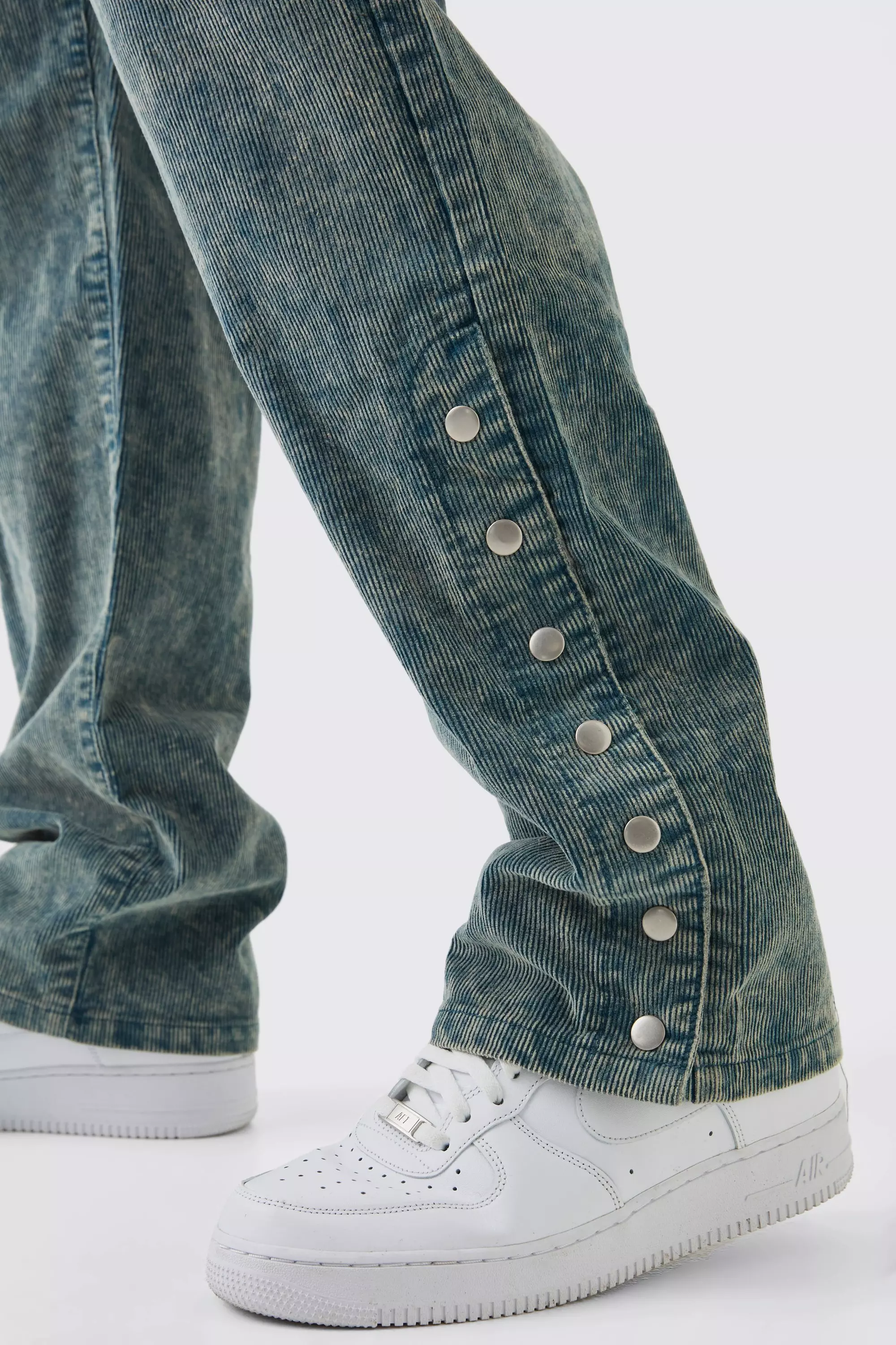 Pantalon large délavé en velours côtelé, Navy autre image