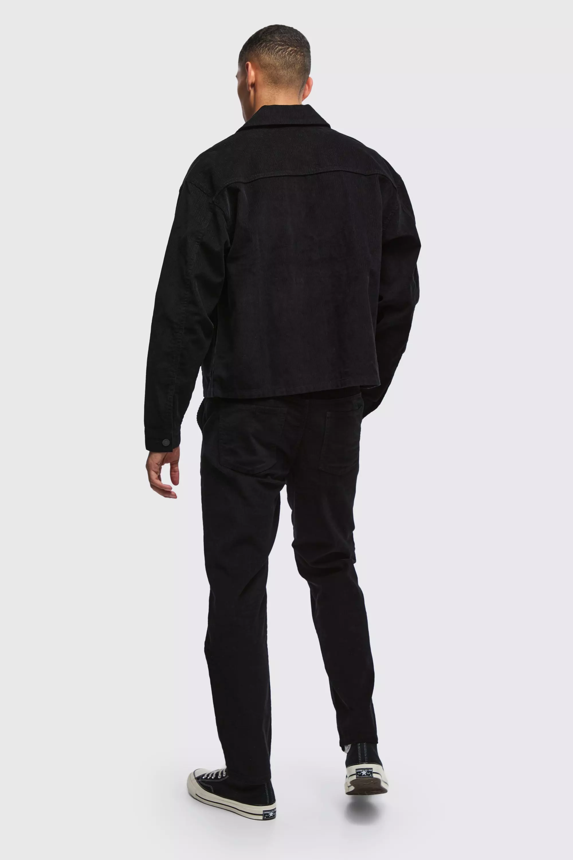 Pantalon fuselé en velours côtelé, Black autre image