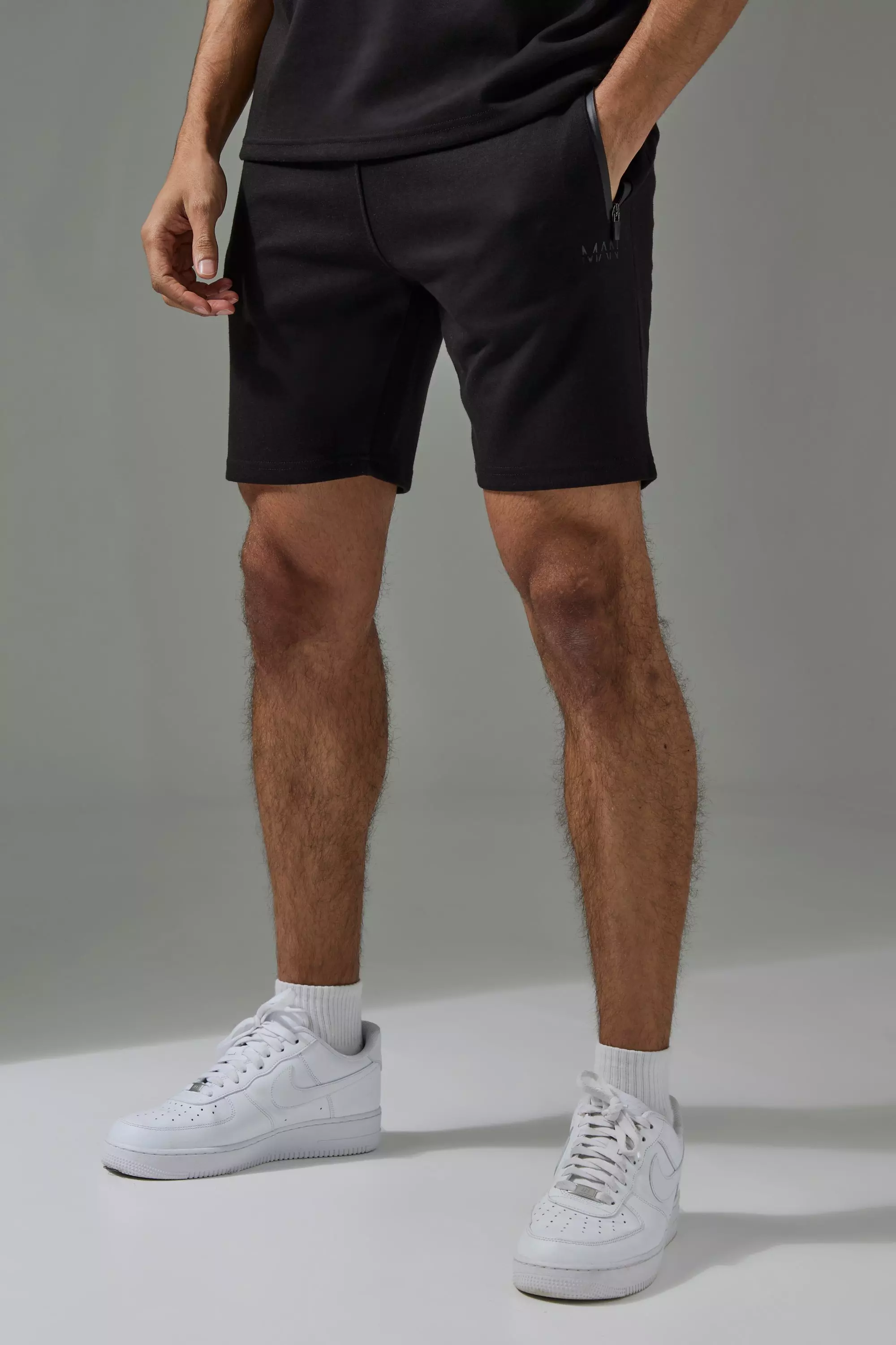 Man Active Pro Fleece Slim Fit 5inch Shorts Black