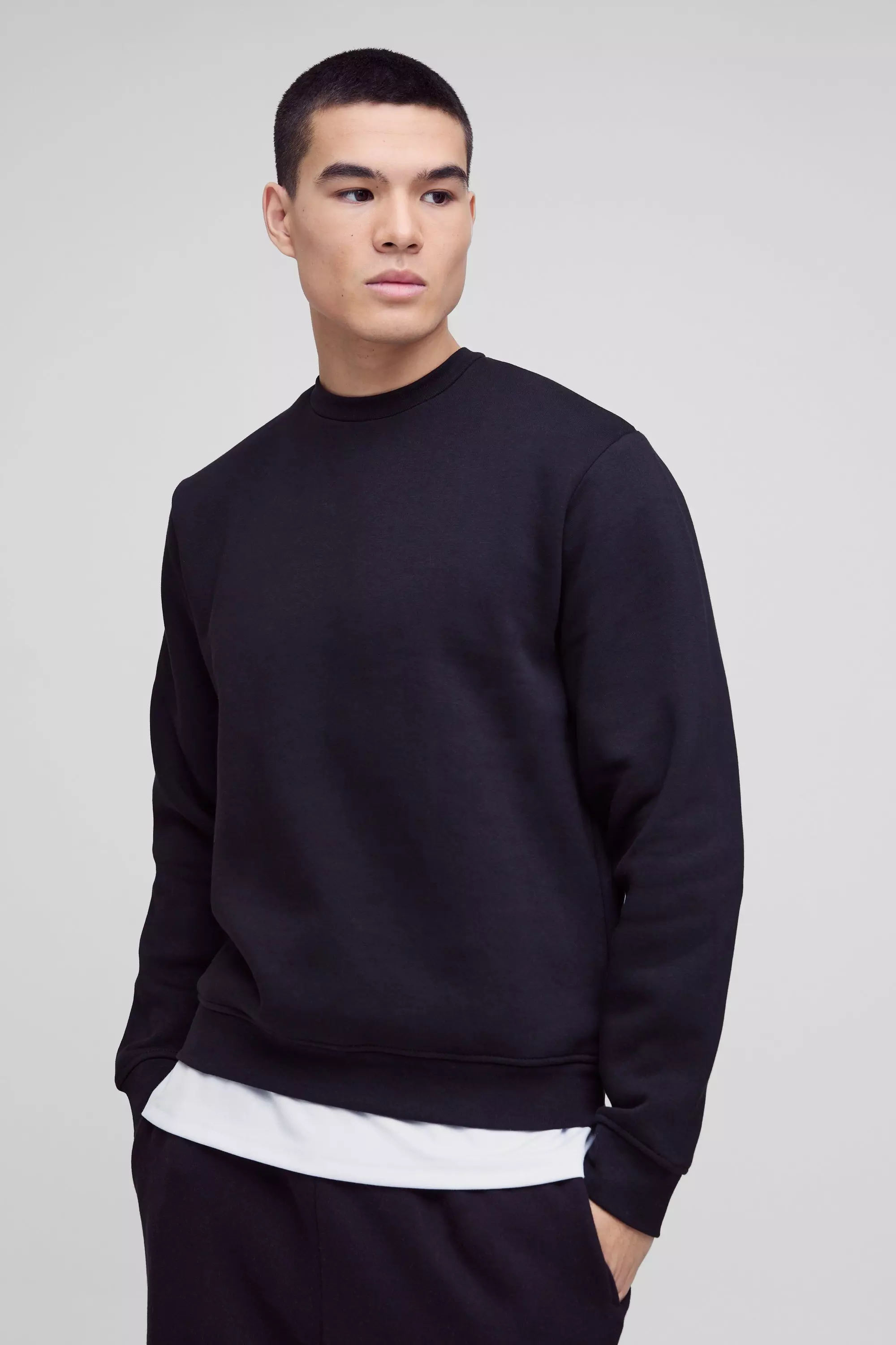 330GSM Oversized Basic Crew Neck Sweatshirt | boohooMAN USA
