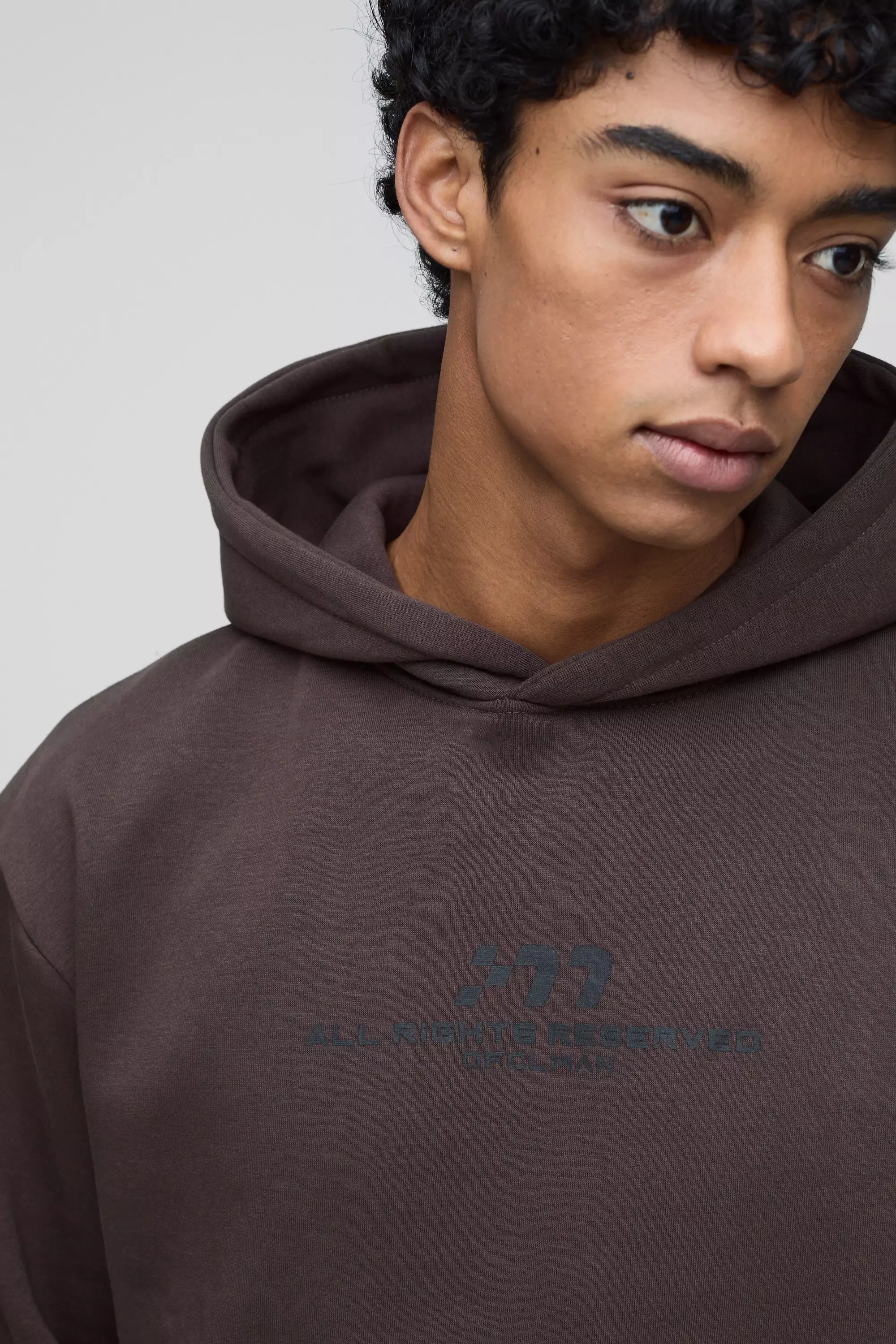 Sweat à capuche oversize imprimé, Chocolate autre image