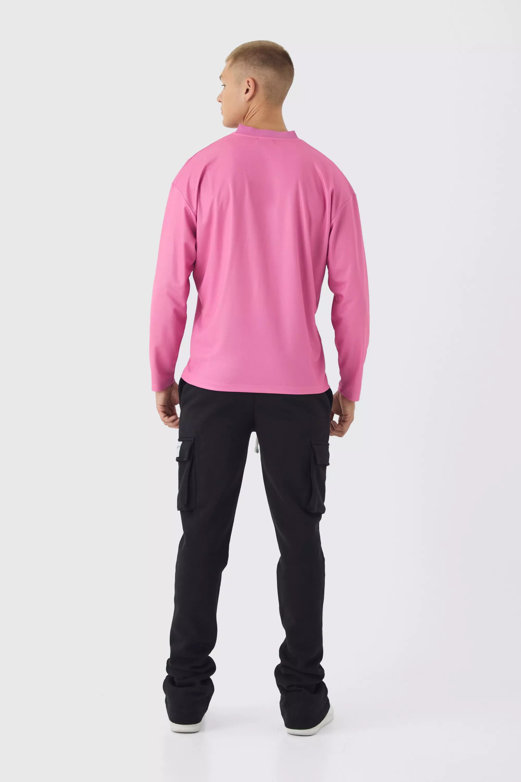 Langärmliges Oversize Man Fußball-Oberteil, Pink alternatives Bild