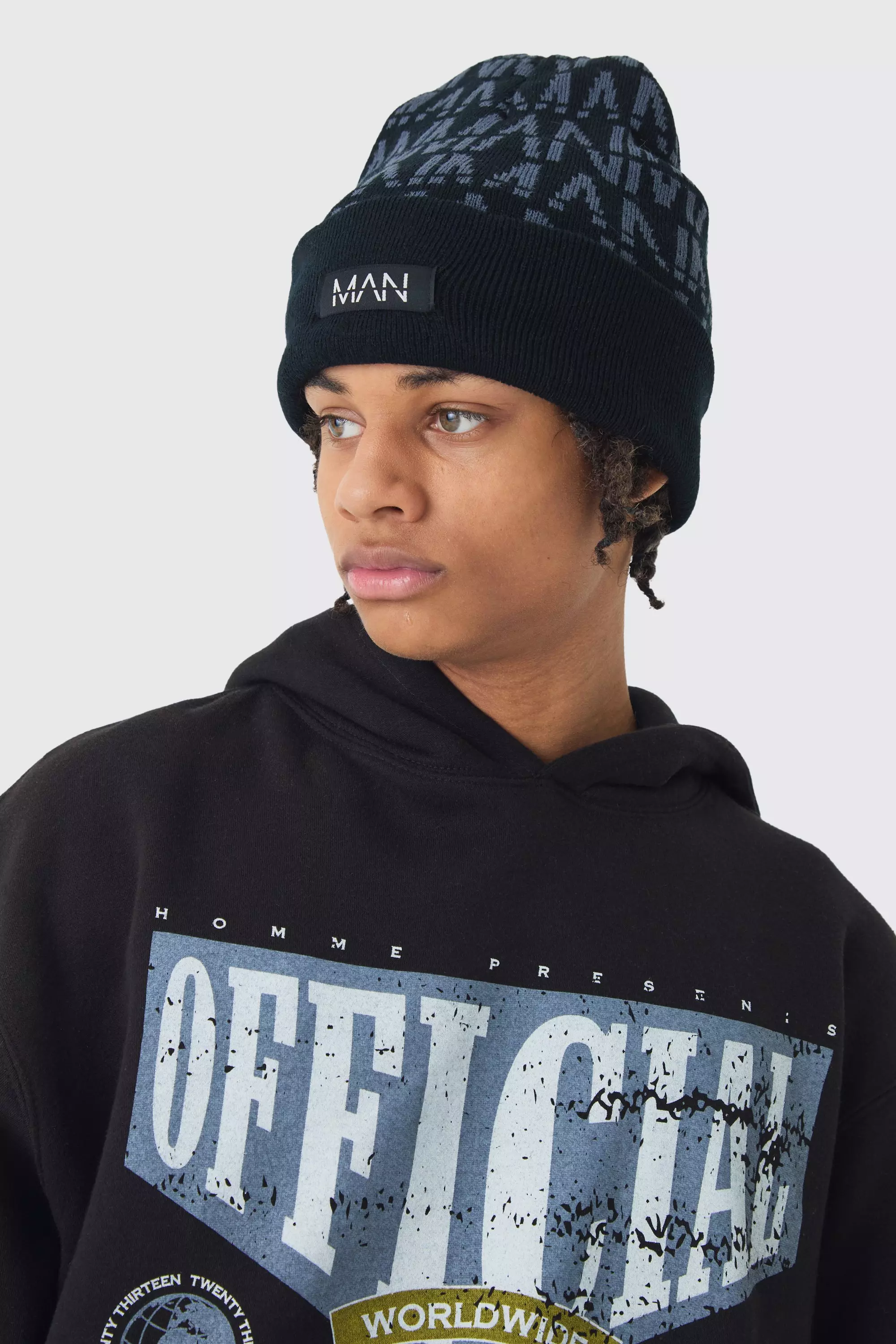 All Over Man Dash Tonal Beanie Black