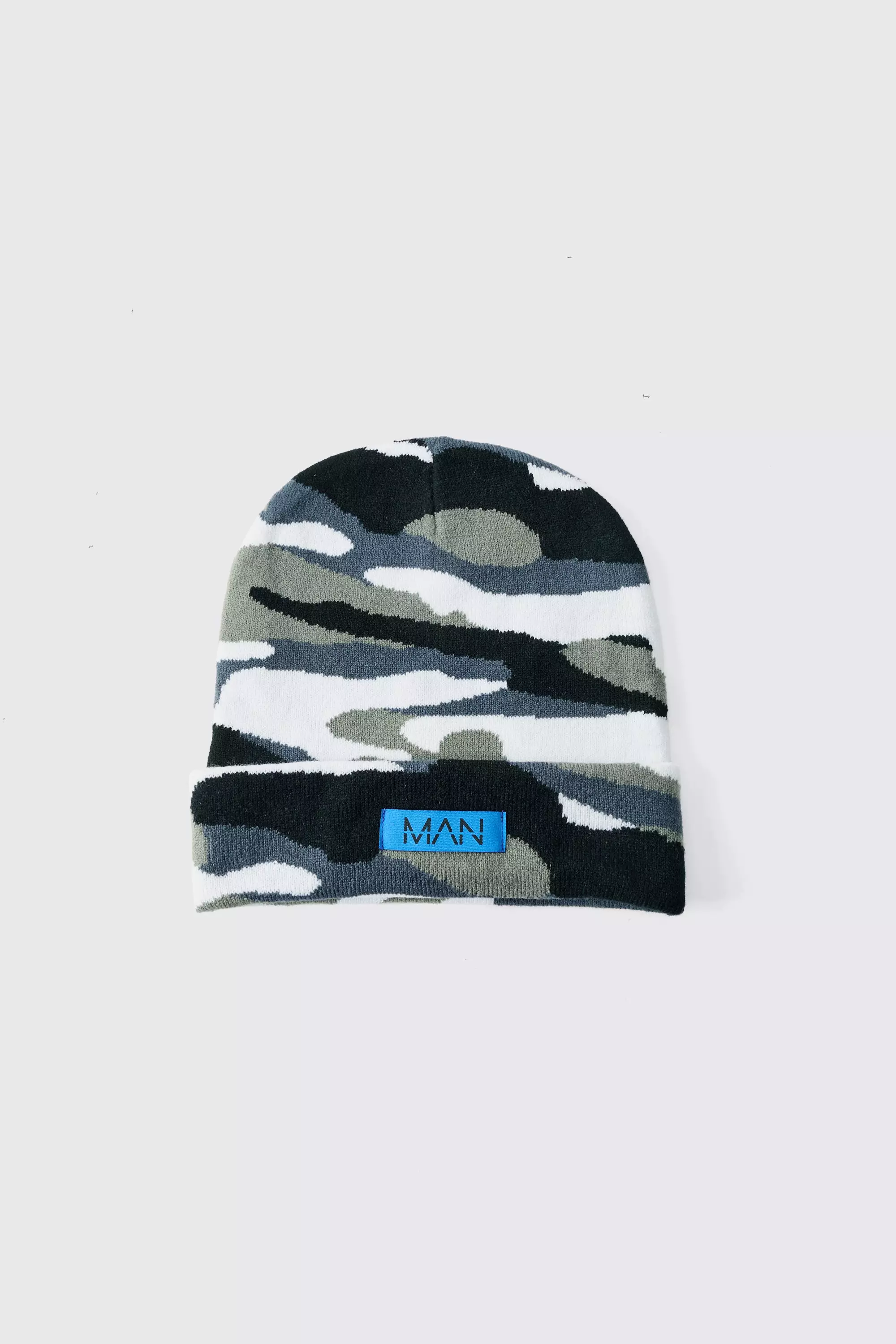 Graue Man Beanie mit Camouflage Print, Grey alternatives Bild