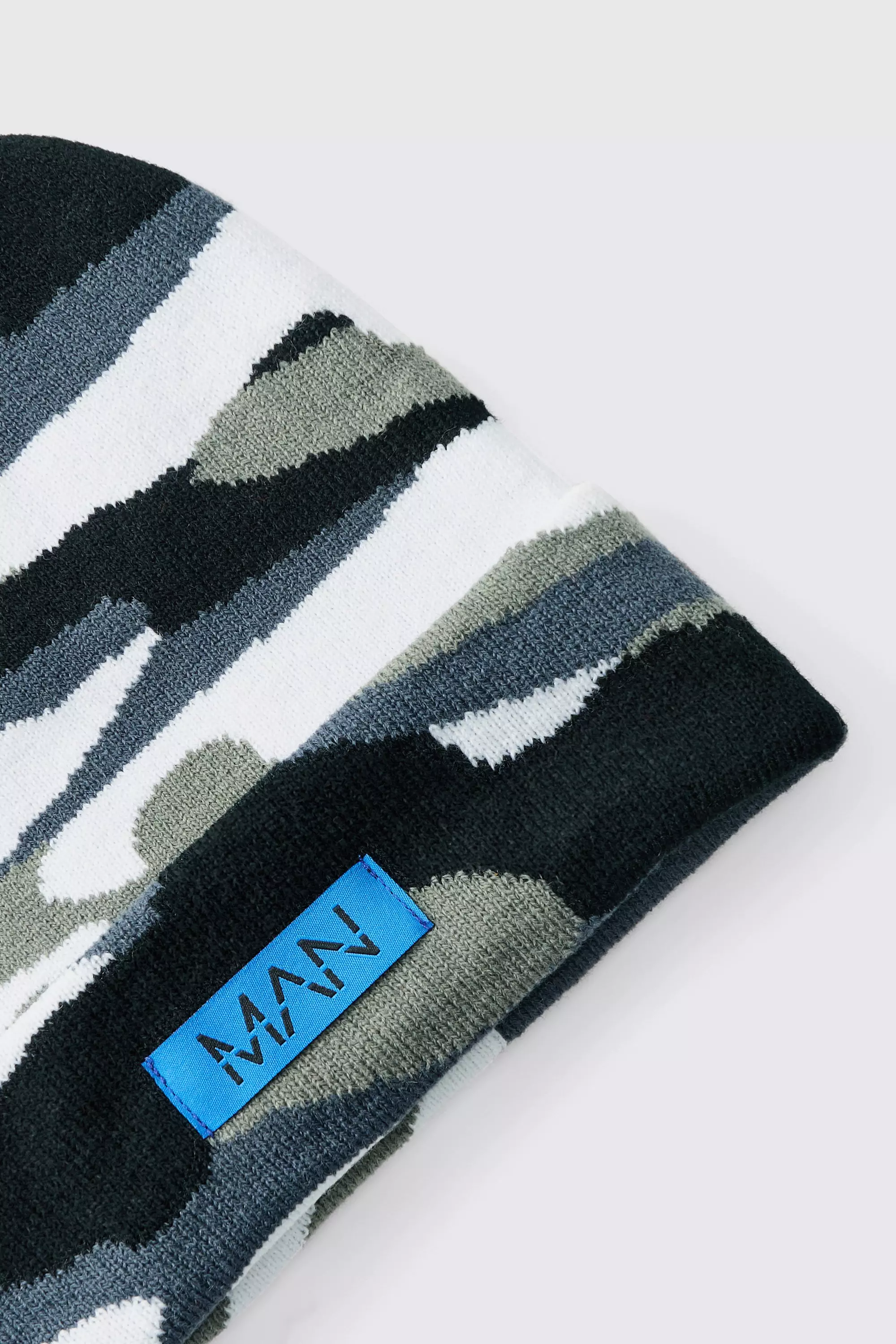 Graue Man Beanie mit Camouflage Print, Grey alternatives Bild