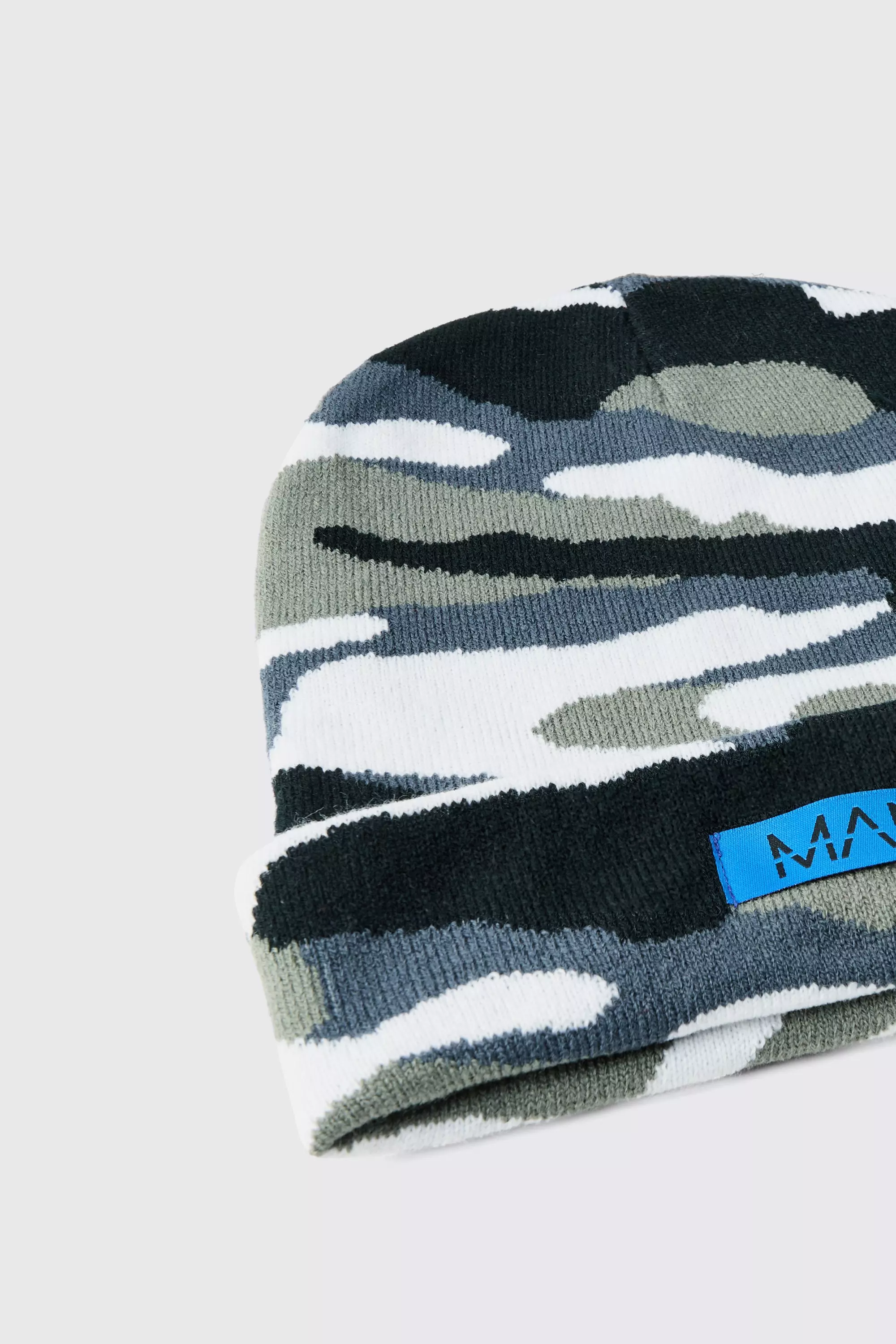 Graue Man Beanie mit Camouflage Print, Grey alternatives Bild