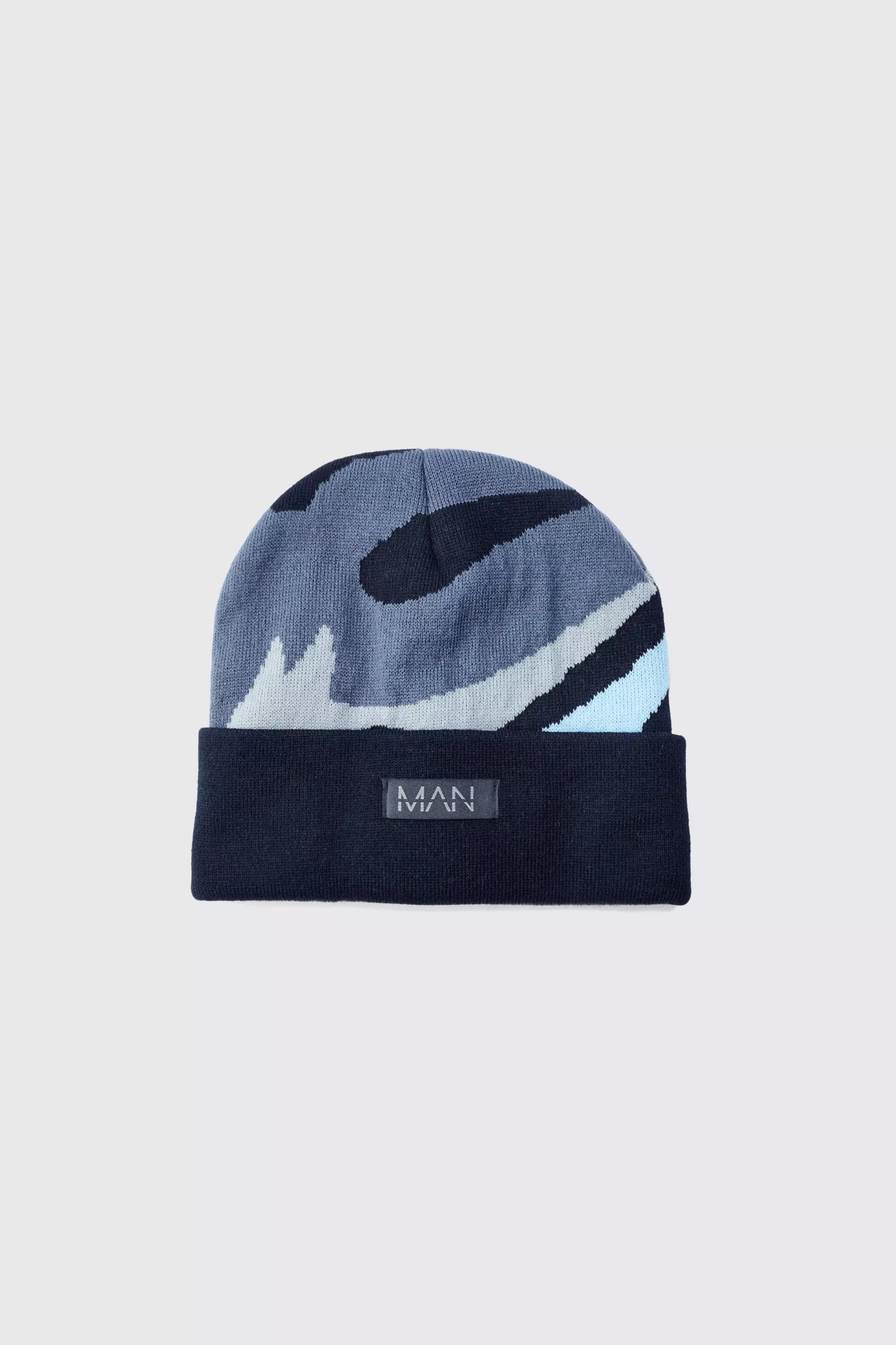 Black Spray Paint Effect Graphic Beanie alternative image