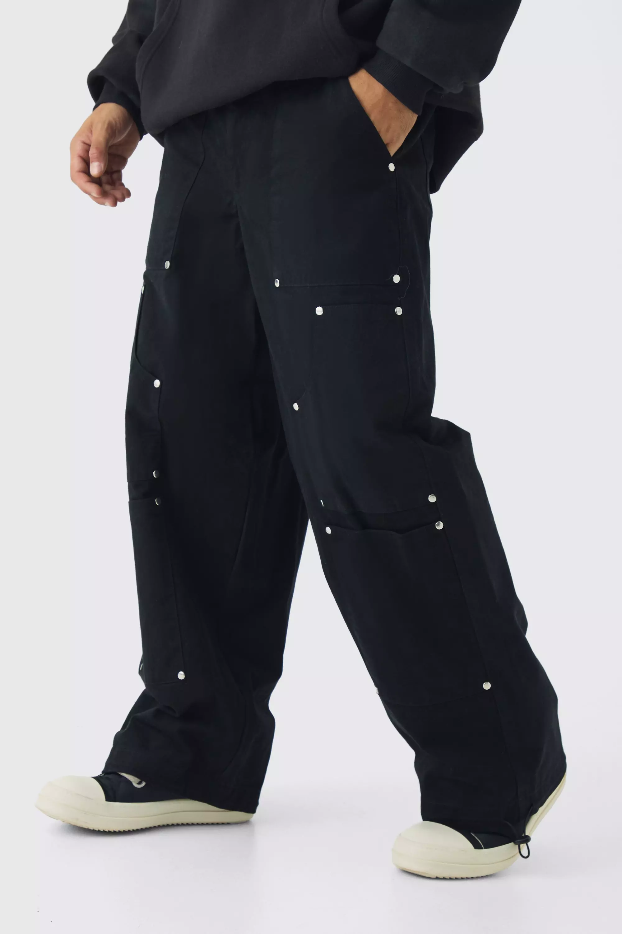 Lockere Twill-Hose mit elastischem Bund, Black alternatives Bild