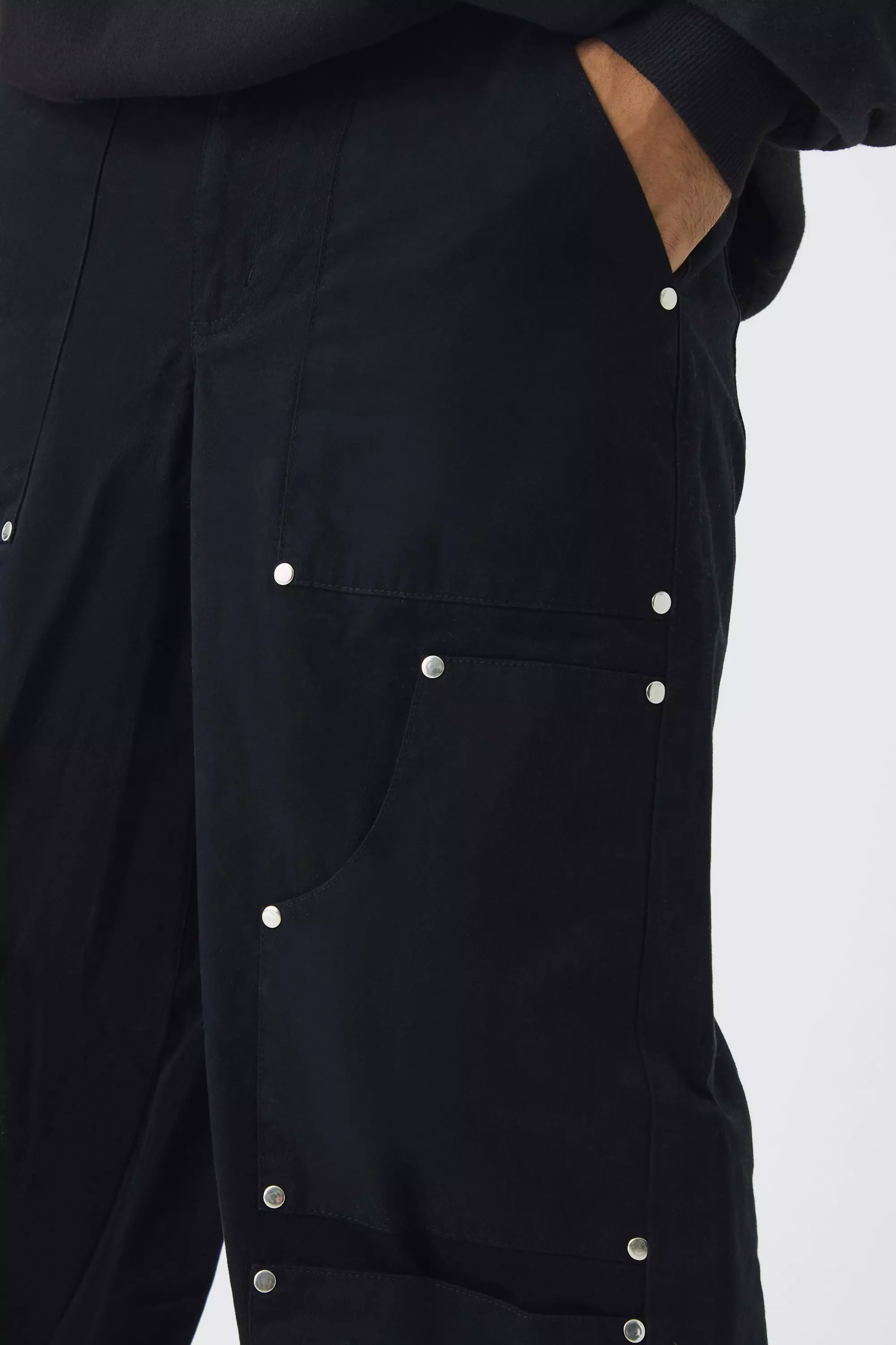 Lockere Twill-Hose mit elastischem Bund, Black alternatives Bild