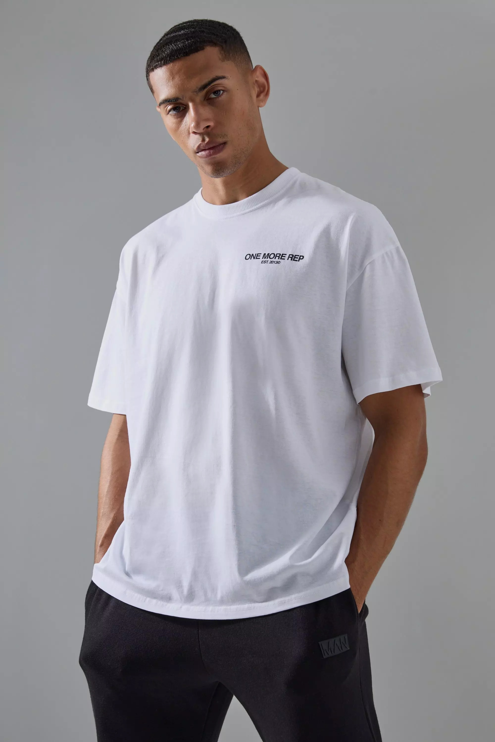 Man Active One More Rep Oversized T-shirt | boohooMAN USA