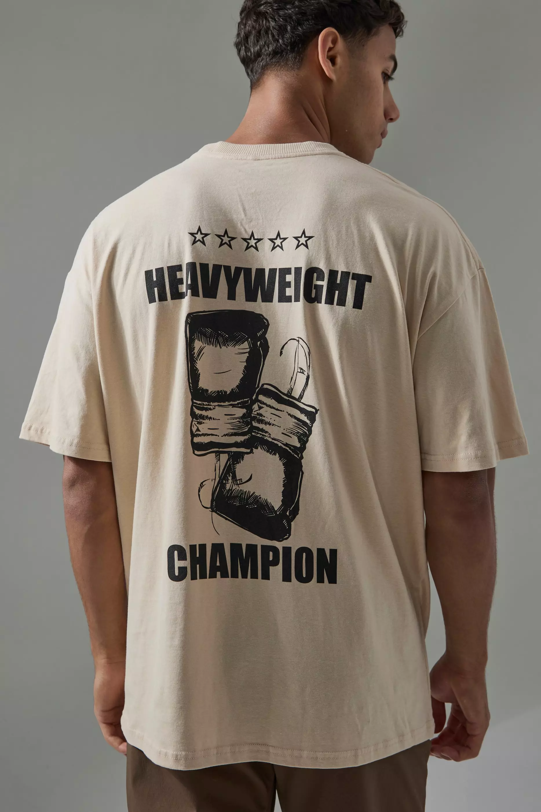 Active Oversized Rocky Heavyweight Champion License T shirt boohooMAN USA