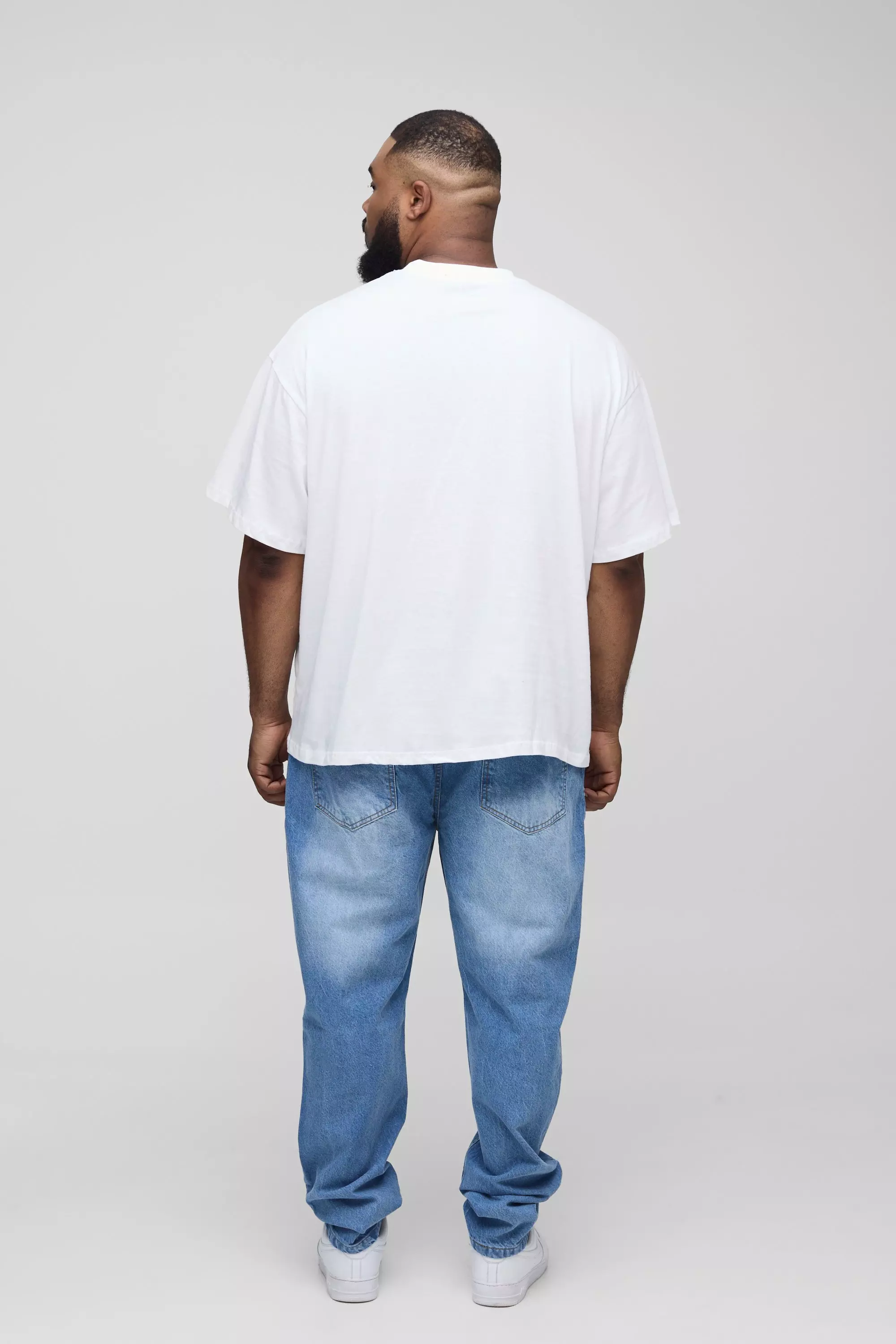 White Plus Oversized Extended Neck T-shirt alternative image