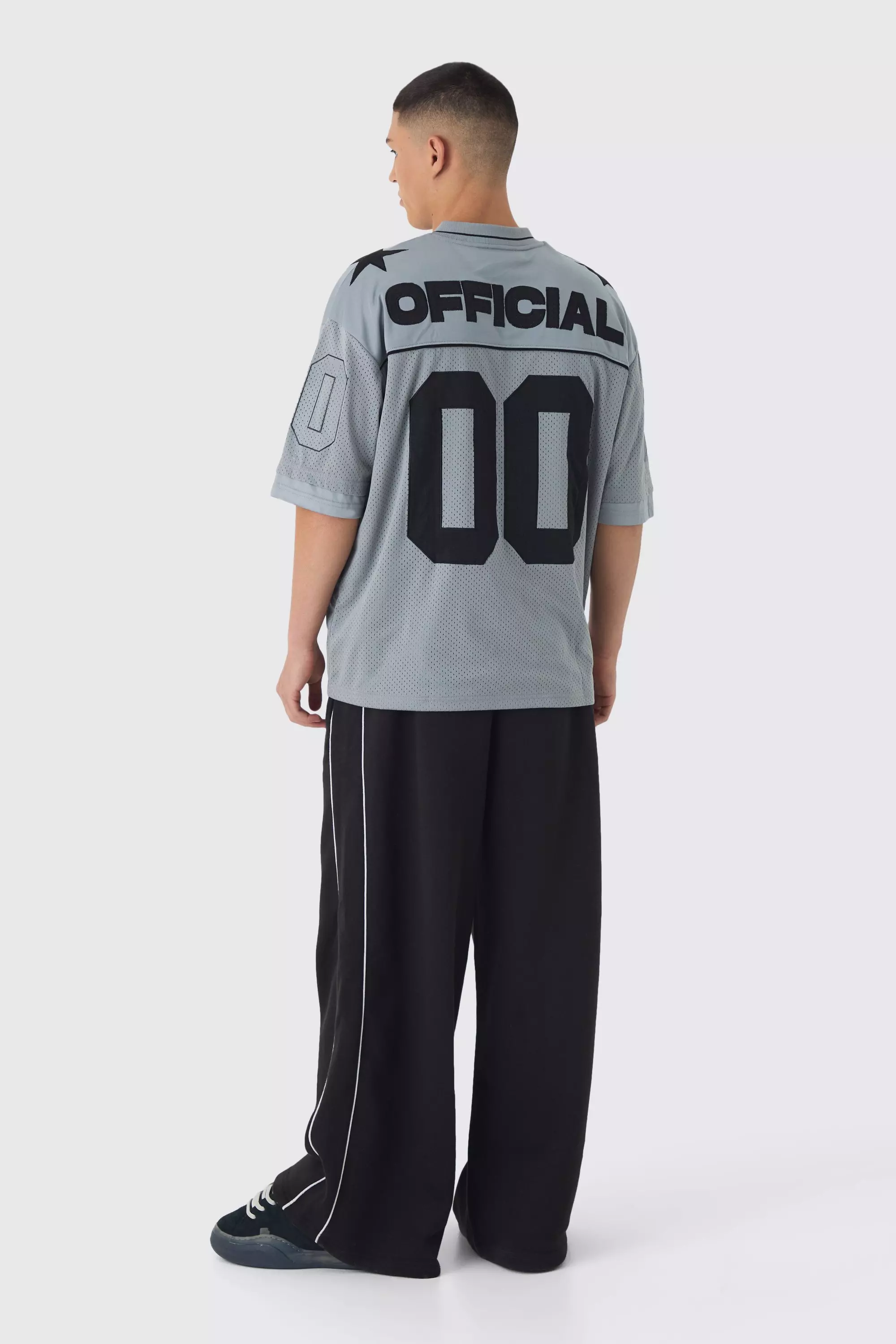 Maillot de football à col V et écussons, Grey autre image
