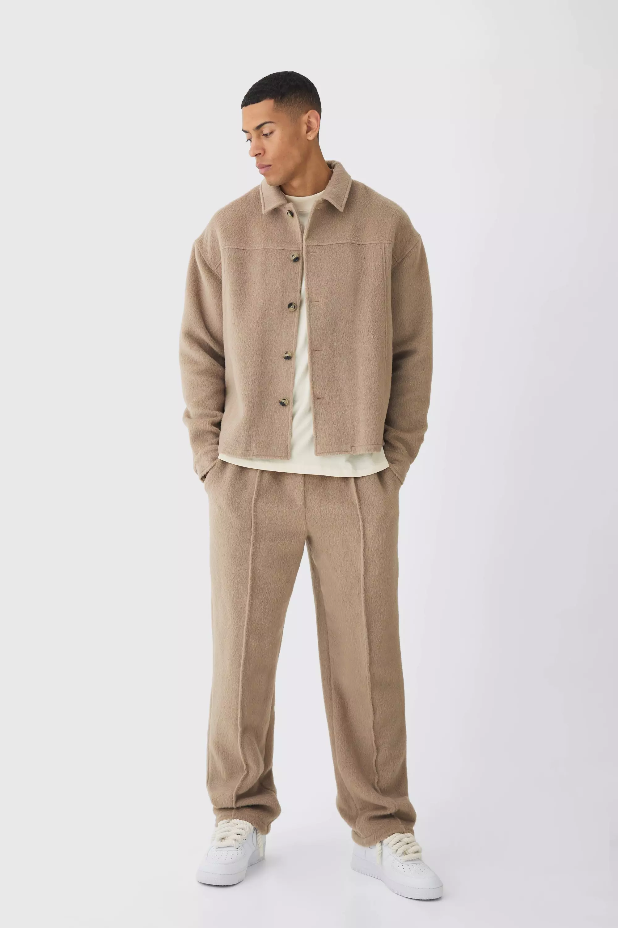 Surchemise épaisse oversize texturée, Taupe autre image