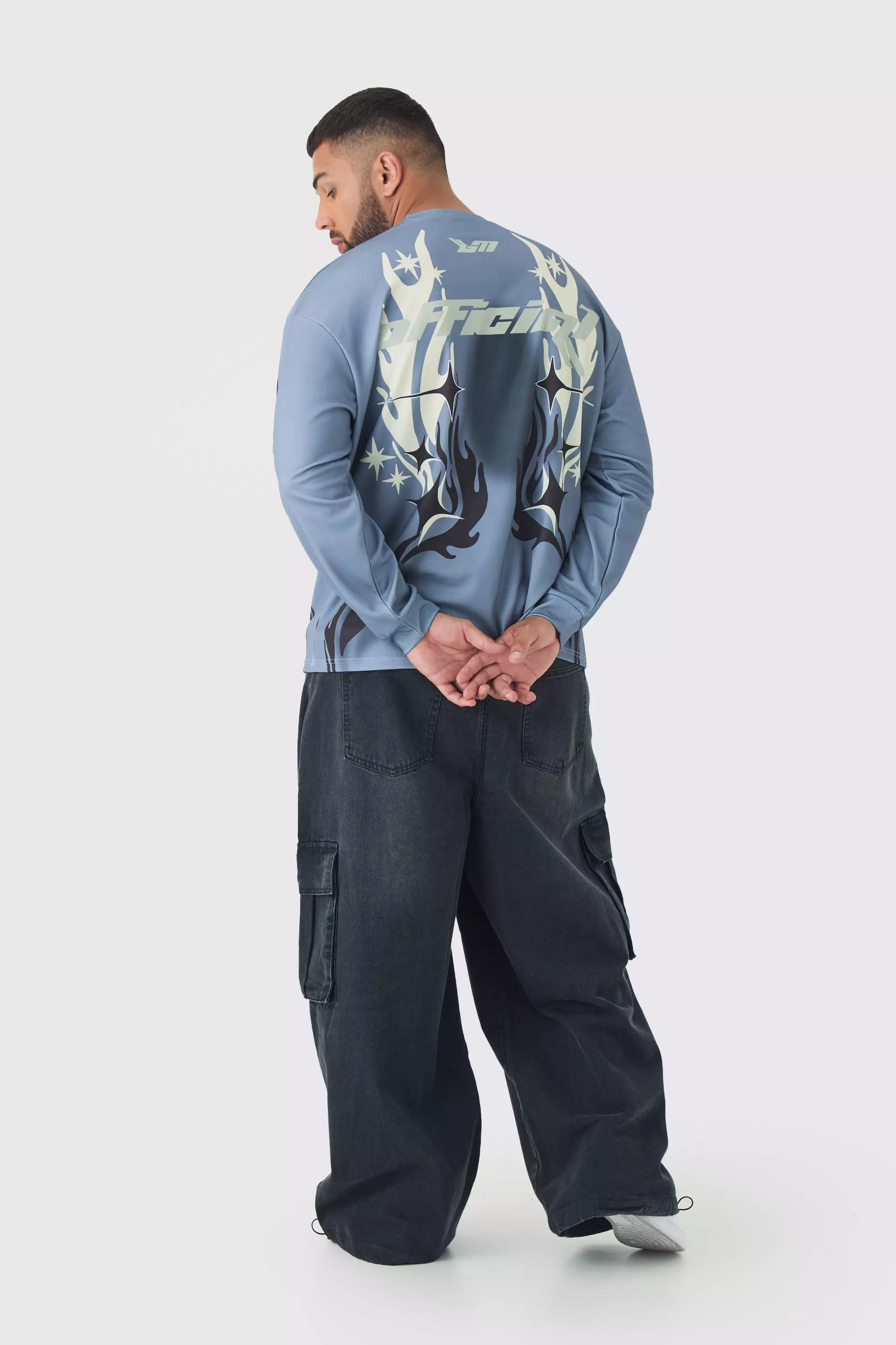 Grande taille - Jean cargo en denim, Washed black autre image