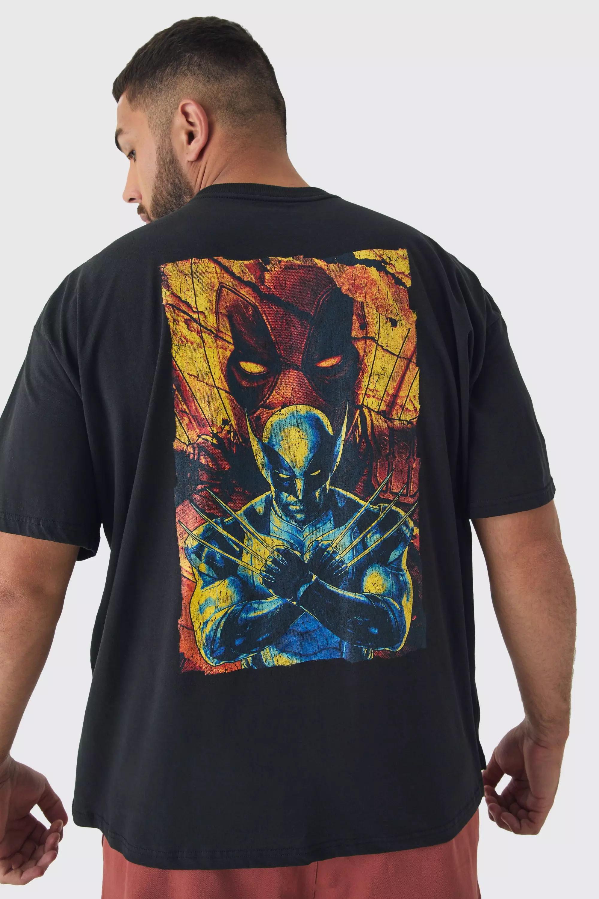 Grande taille - T-shirt oversize à imprimé Deadpool, Black autre image
