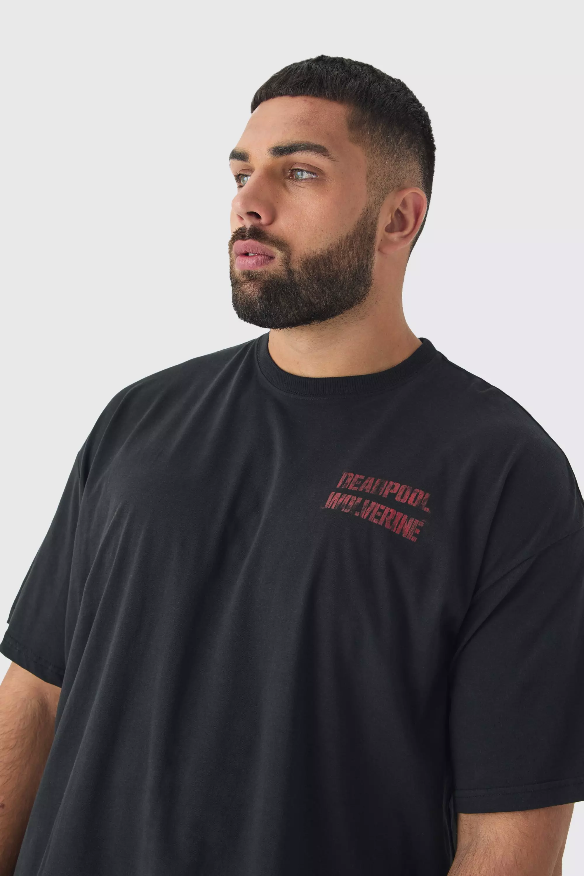 Grande taille - T-shirt oversize à imprimé Deadpool, Black autre image