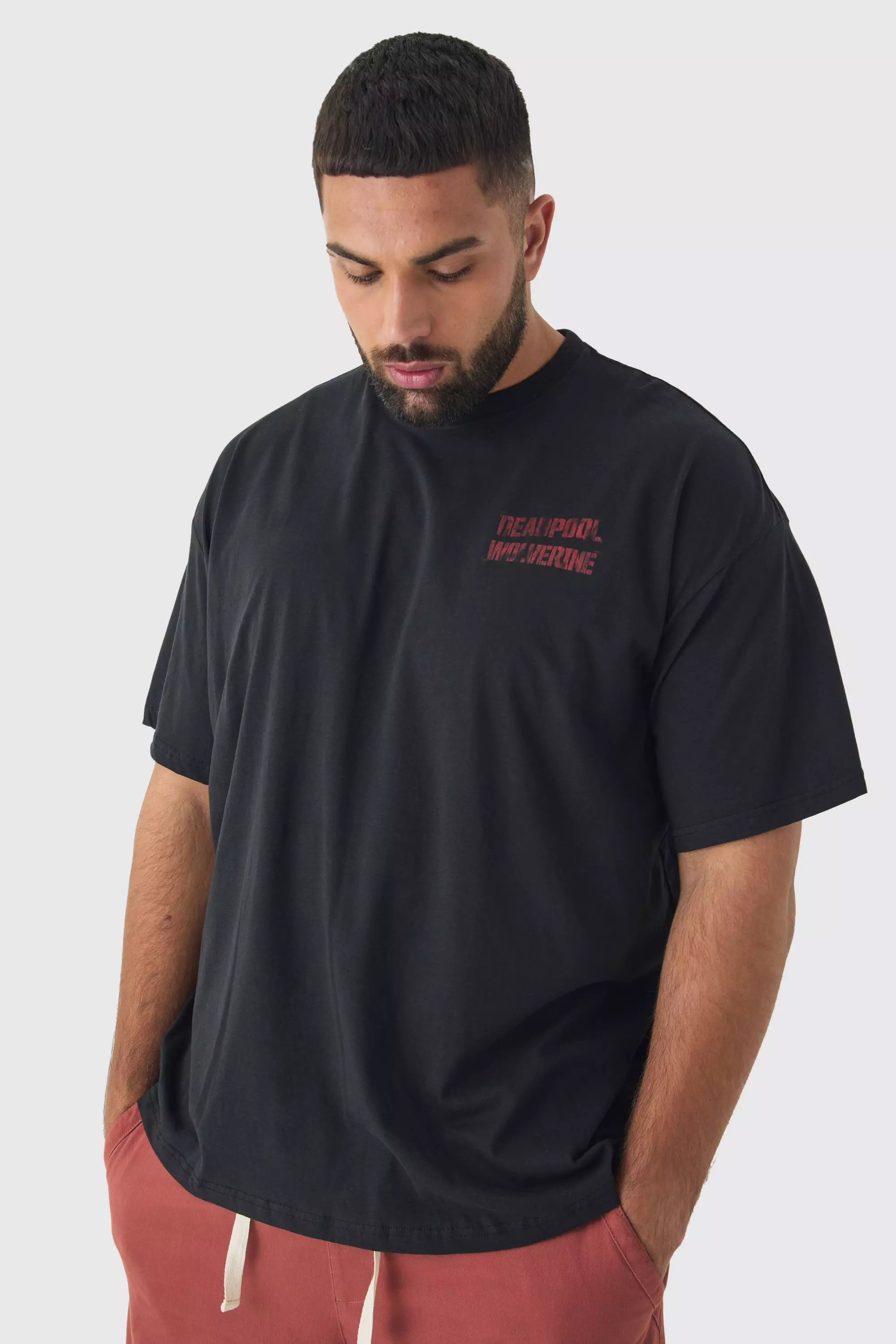 Grande taille - T-shirt oversize à imprimé Deadpool, Black autre image
