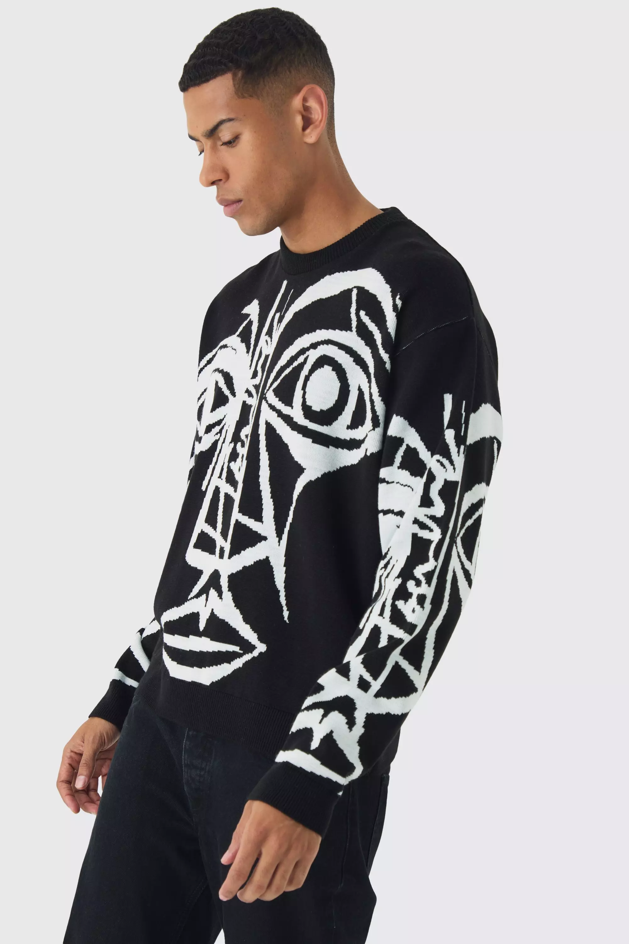 Abstract face jumper hotsell