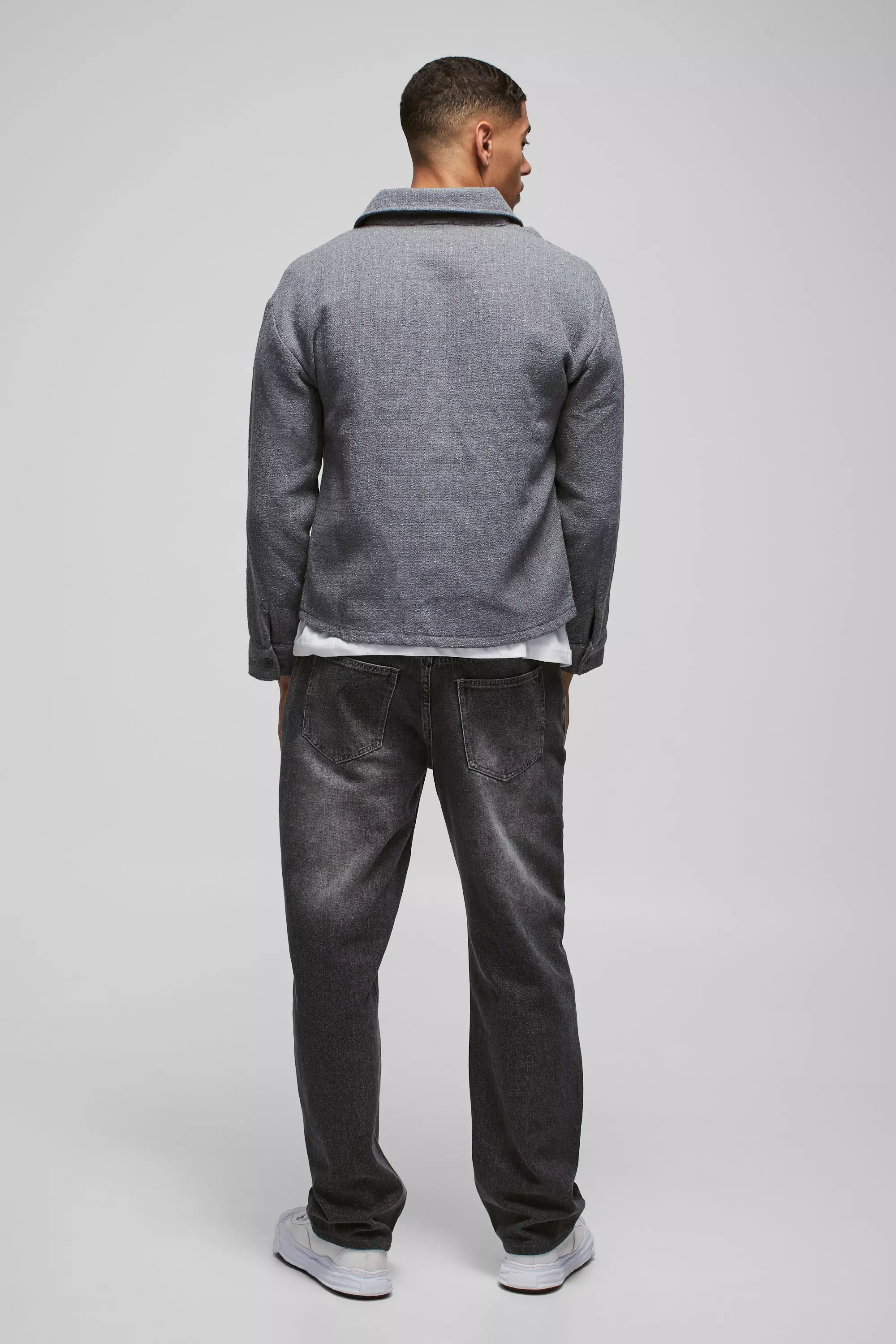 Charcoal Bouclé Regular Fit Overhemd alternatieve afbeelding