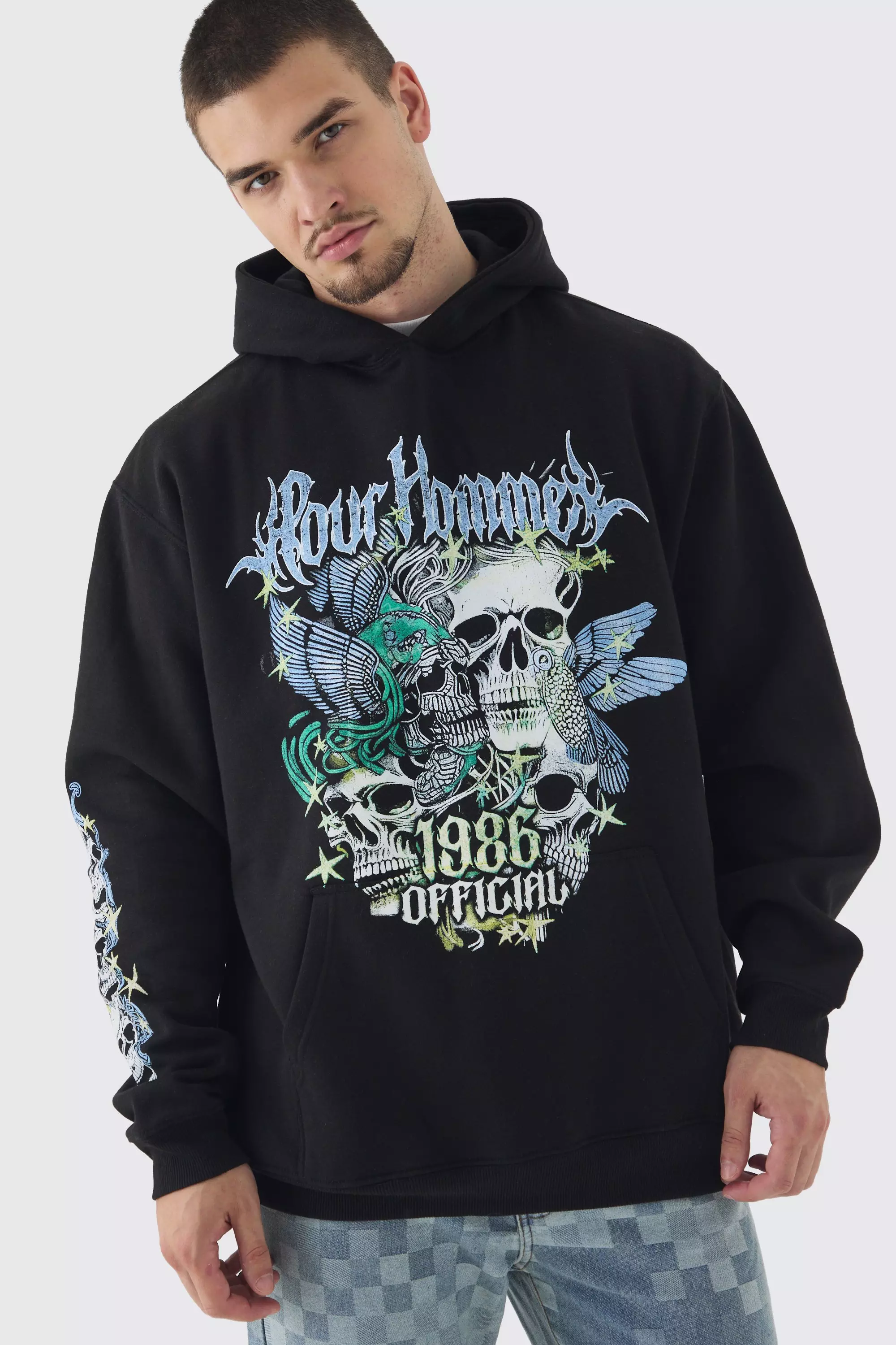 Boohooman oversized hoodie online