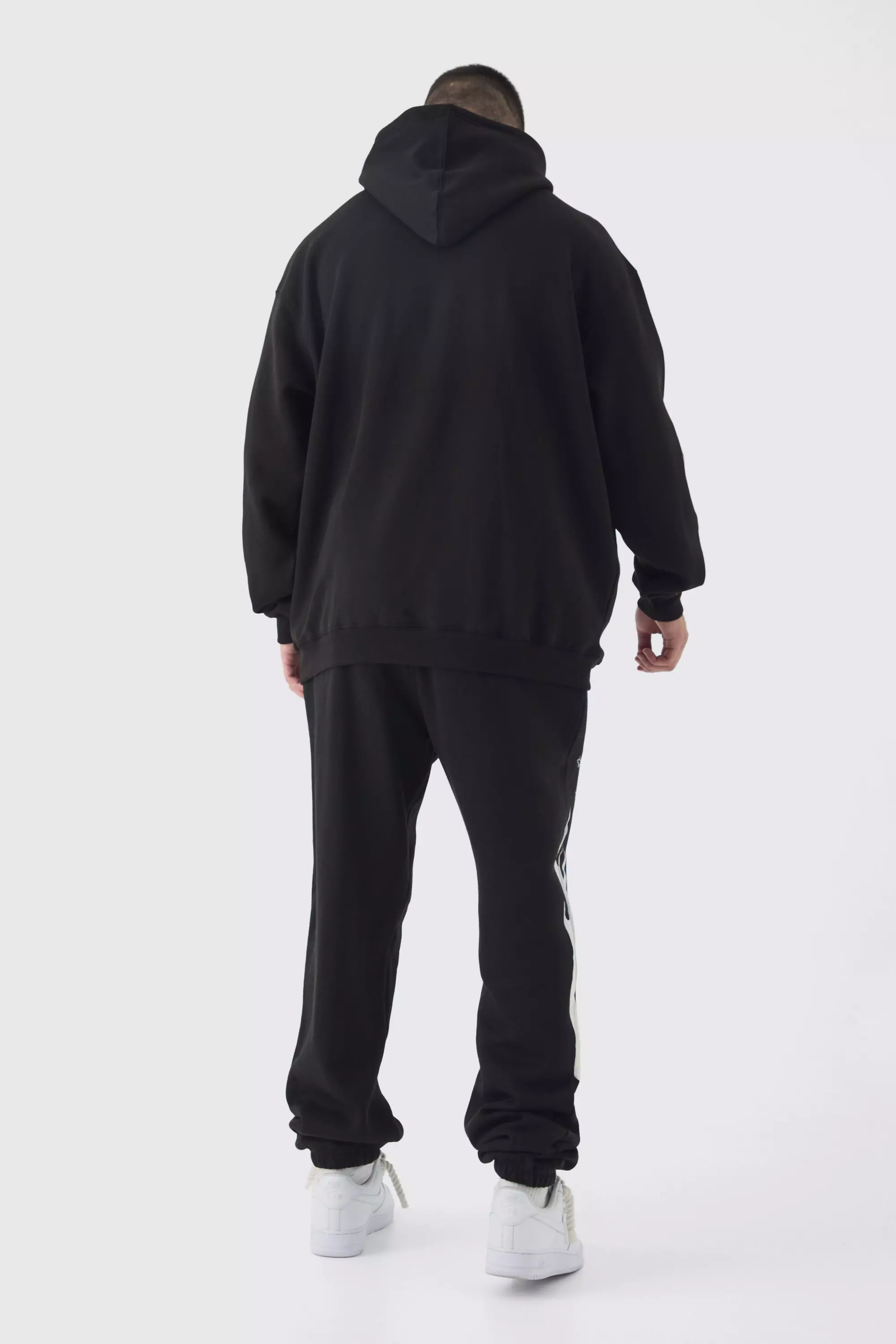 Boohooman black tracksuit online