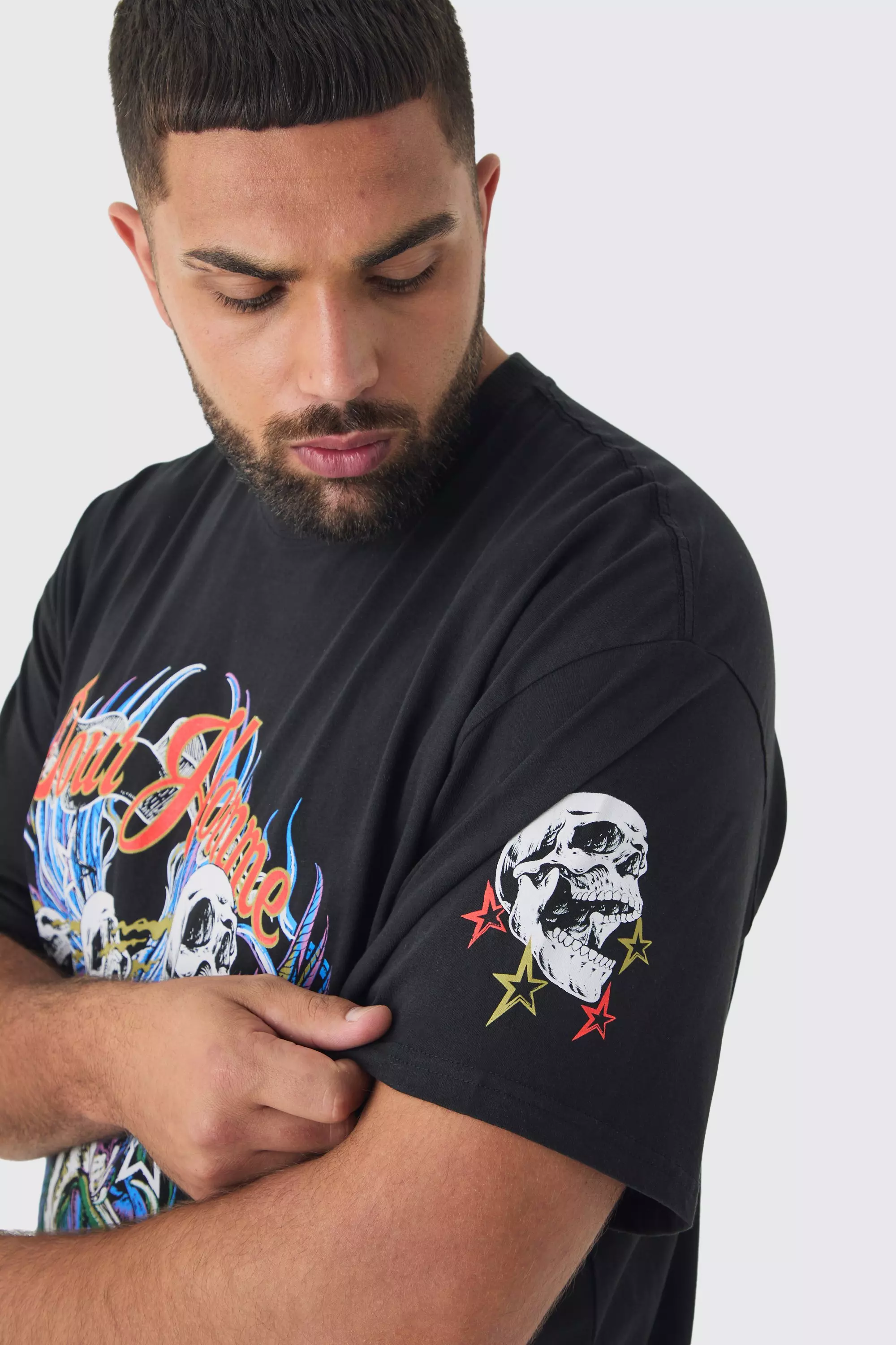 T shirt skull homme top