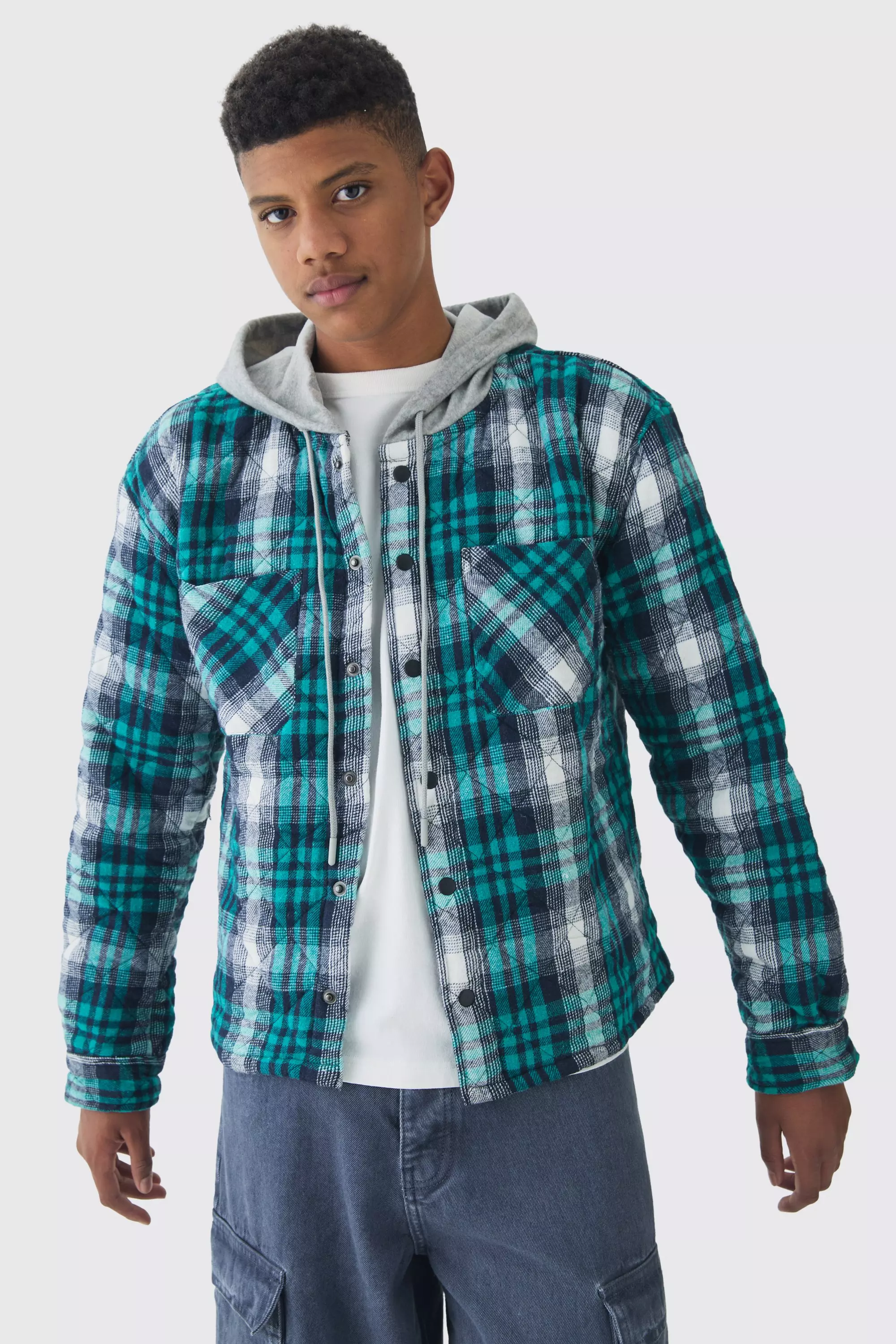 Tall - Surchemise matelassée en jersey, Dark green autre image