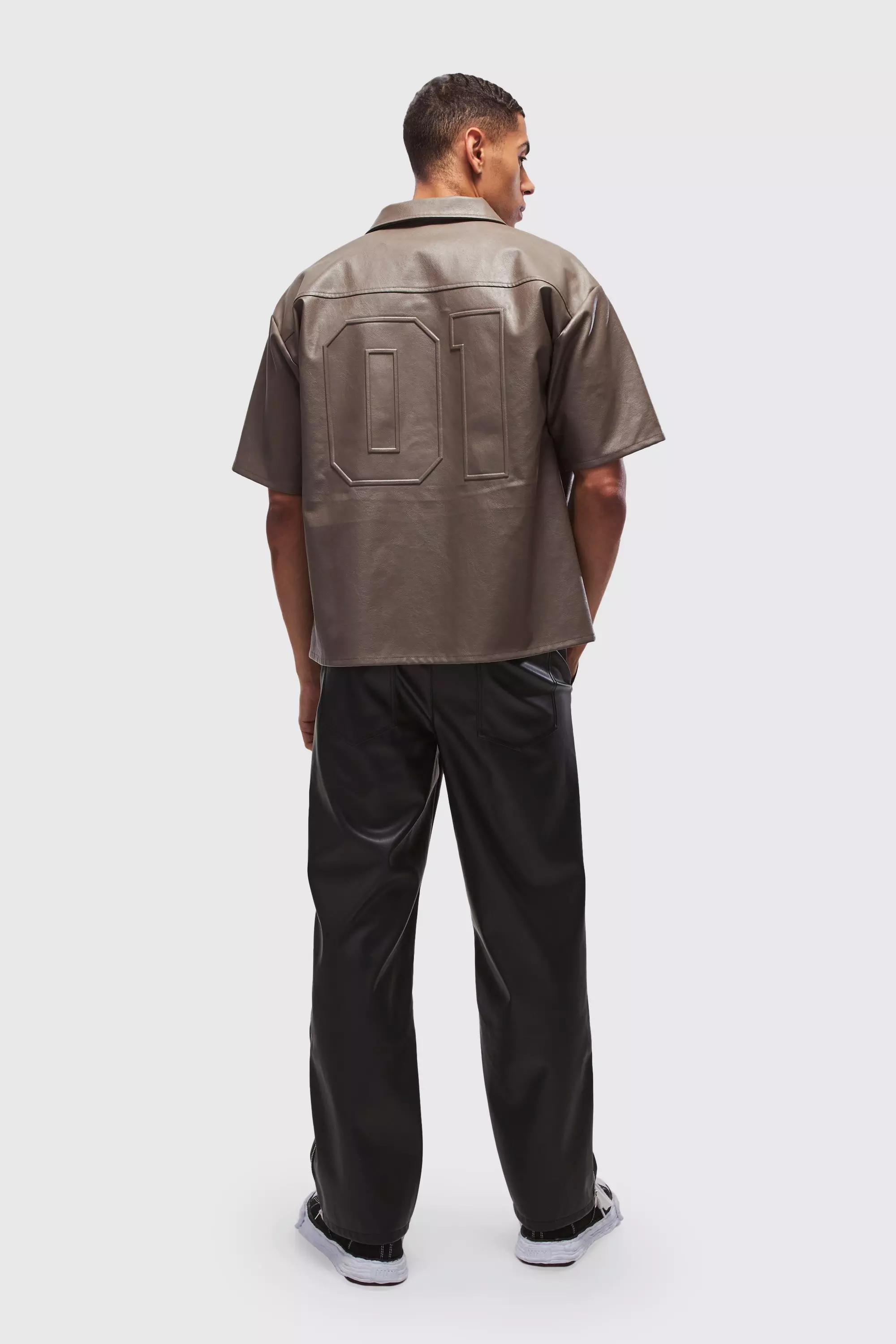 Taupe Oversized 01 PU Shirt alternative image