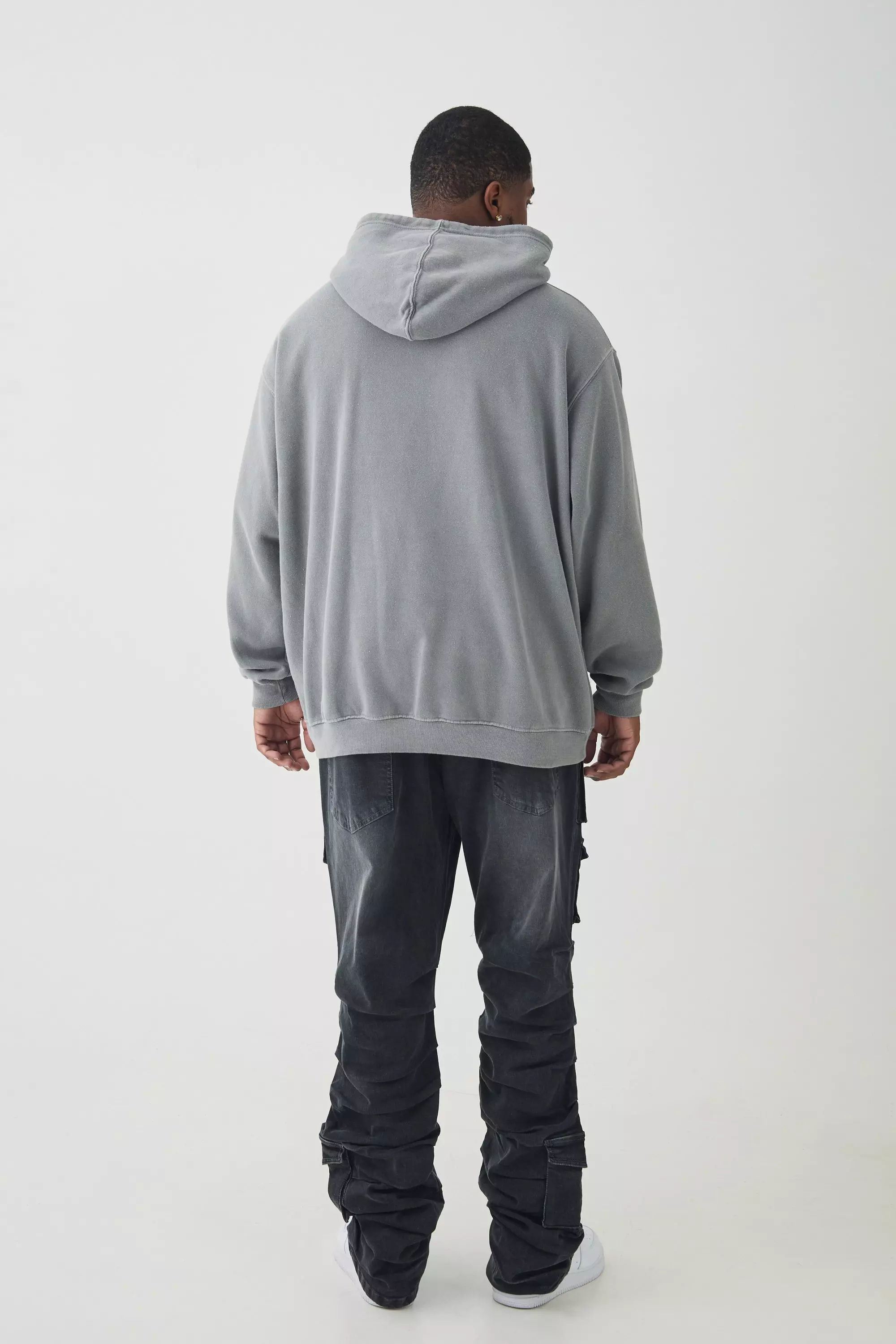 Plus Stacked Multi Cargo Pocket Flared Jeans | boohooMAN USA