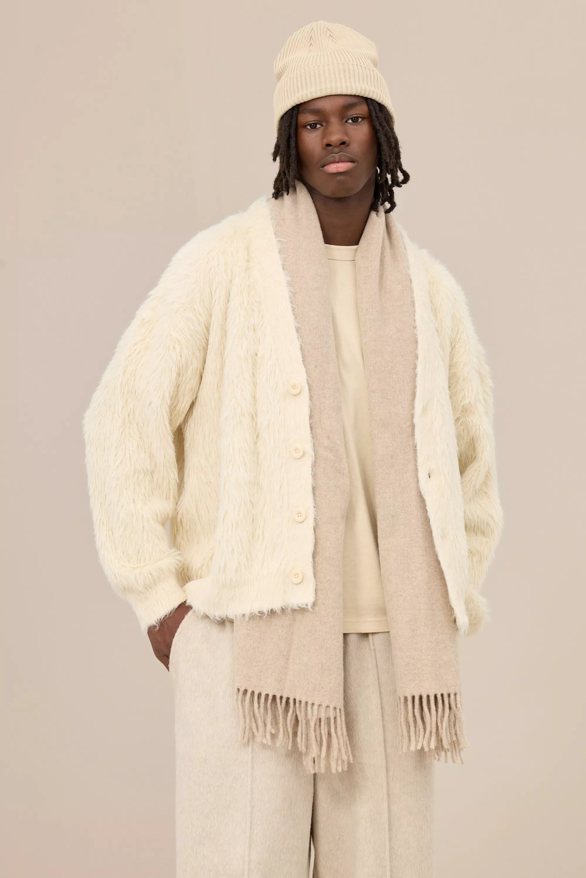 Oversized fluffy cardigan store