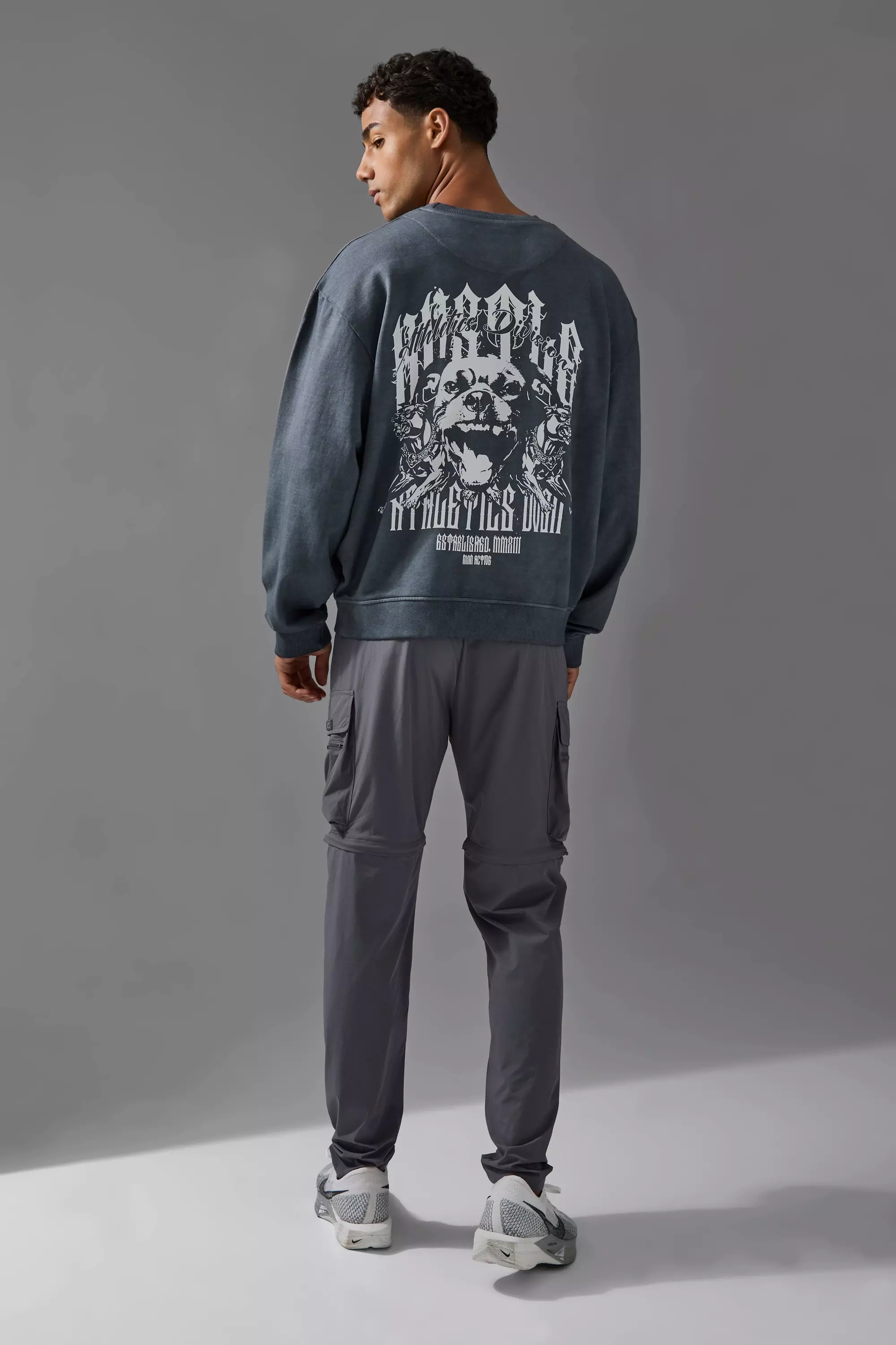 Jogging cargo zippé fuselé - MAN Active, Charcoal autre image
