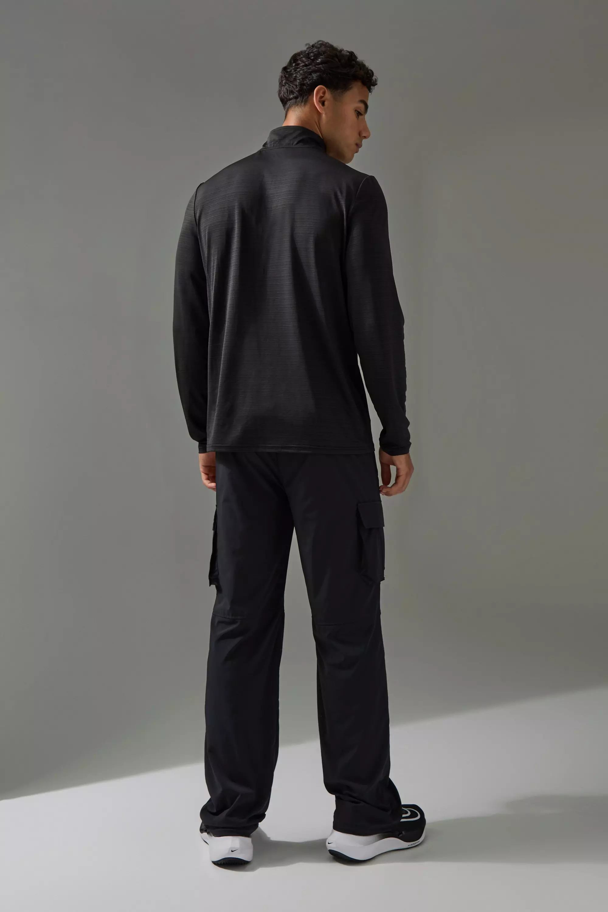 Black Man Active Cargo Wide Leg Joggingbroek alternatieve afbeelding