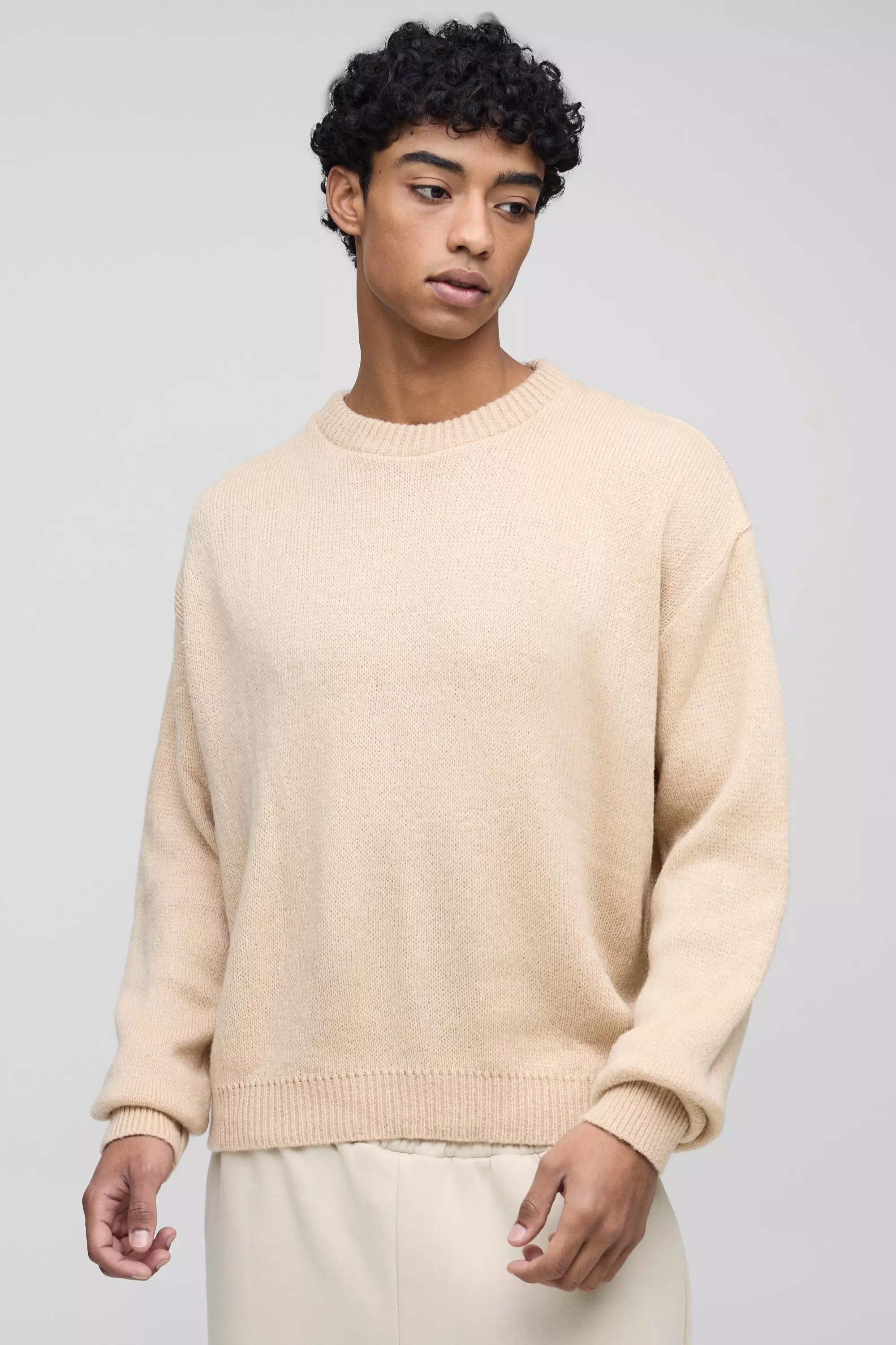 Oversized cream sweater best sale