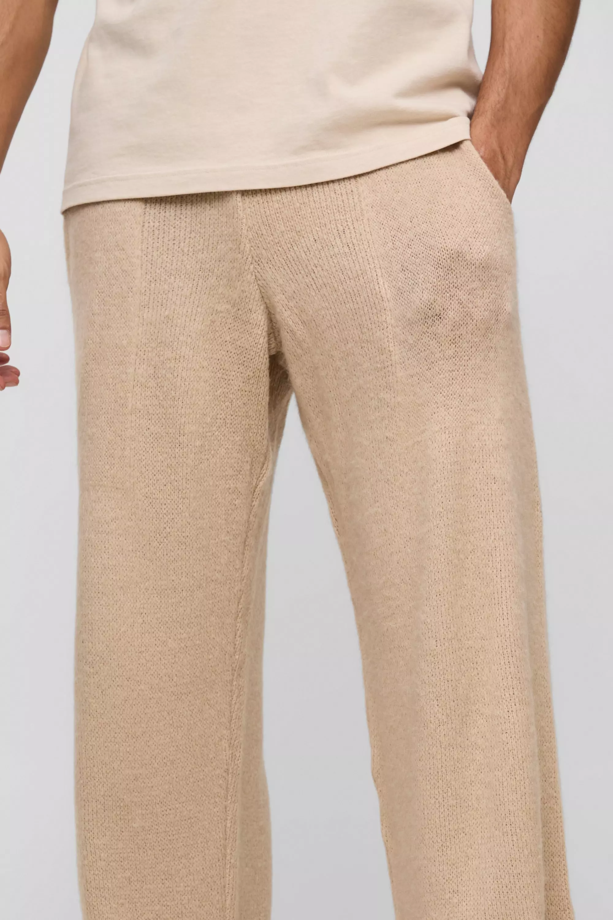 Sand Relaxed Brushed Knitted Jogger alternative image