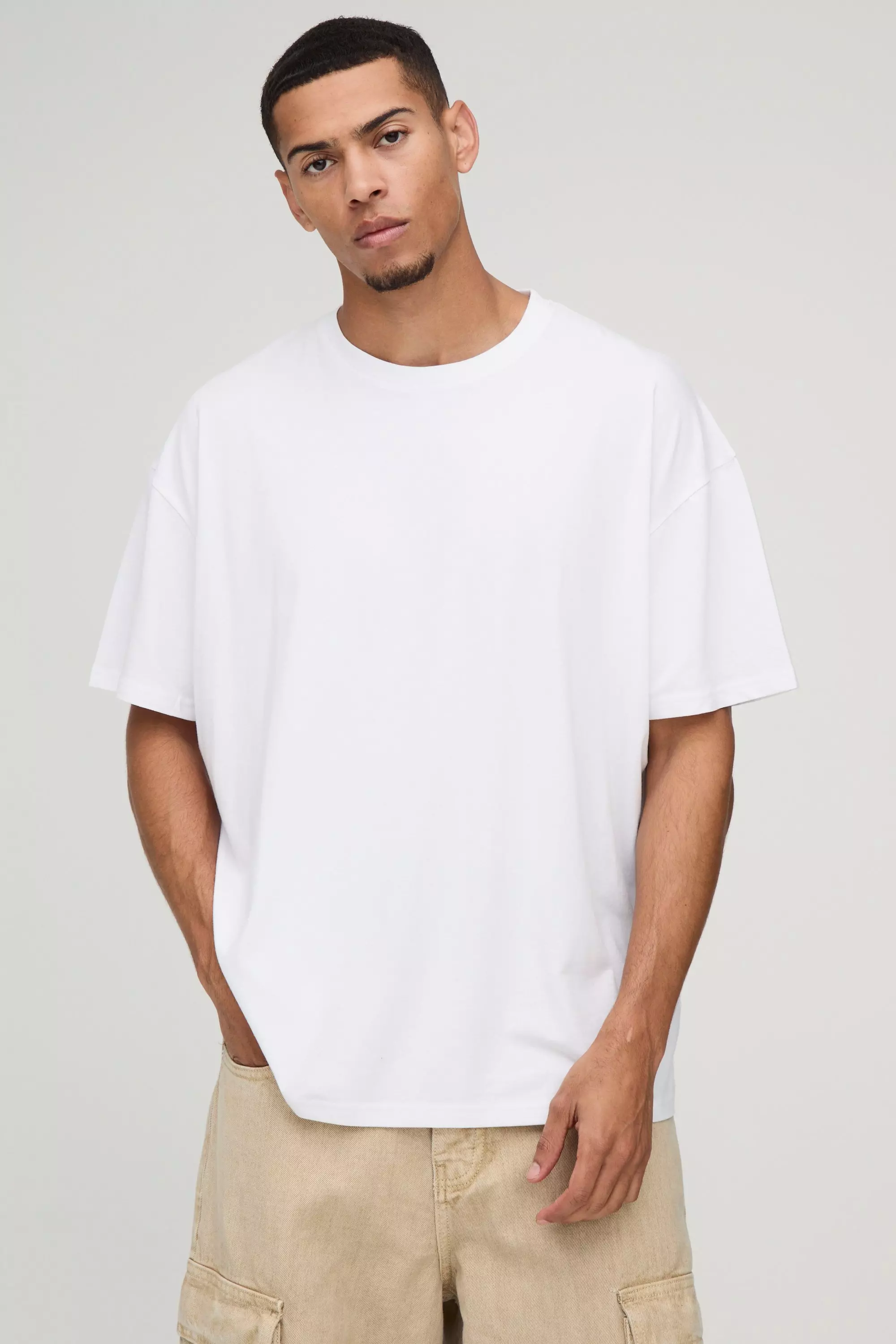 White Premium Oversized Modal Content T-shirt alternative image