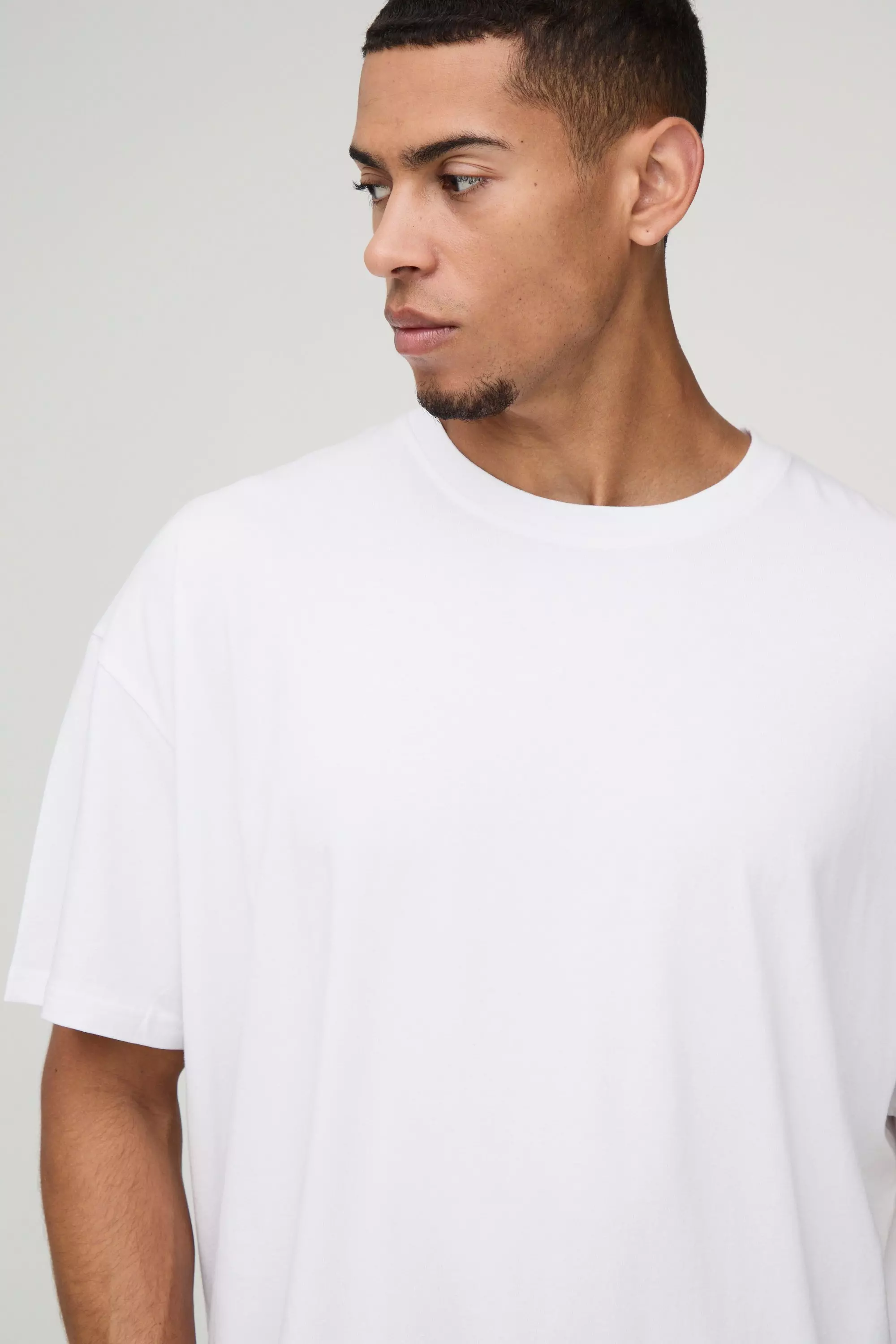 White Premium Oversized Modal Content T-shirt alternative image