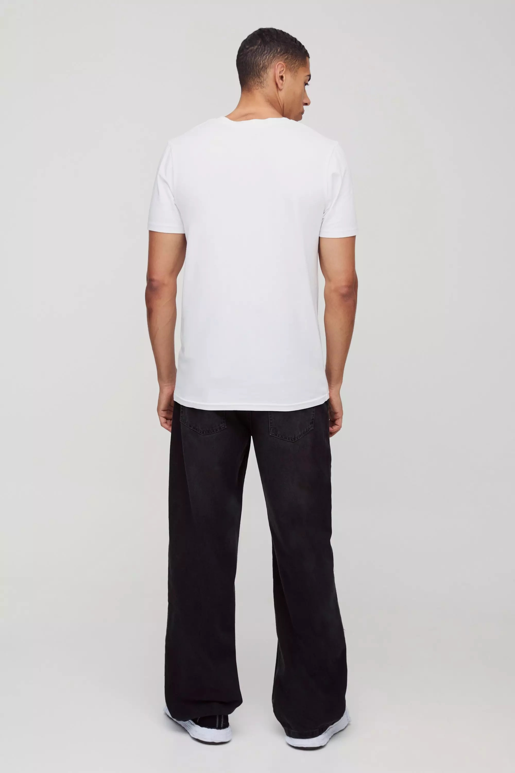White Premium Slim Fit Modal Content T-shirt alternative image