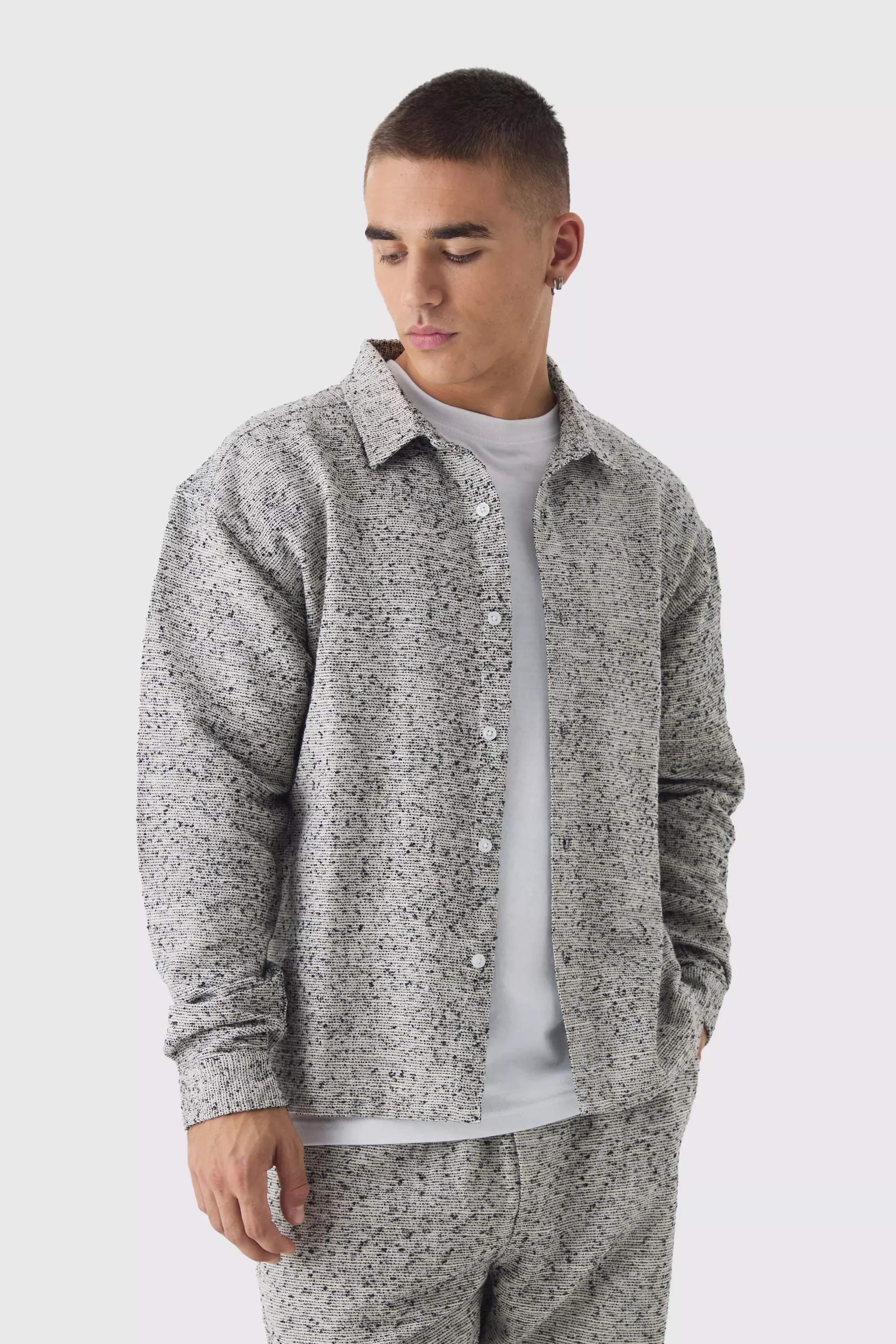 Boucle Textured Overshirt Multi