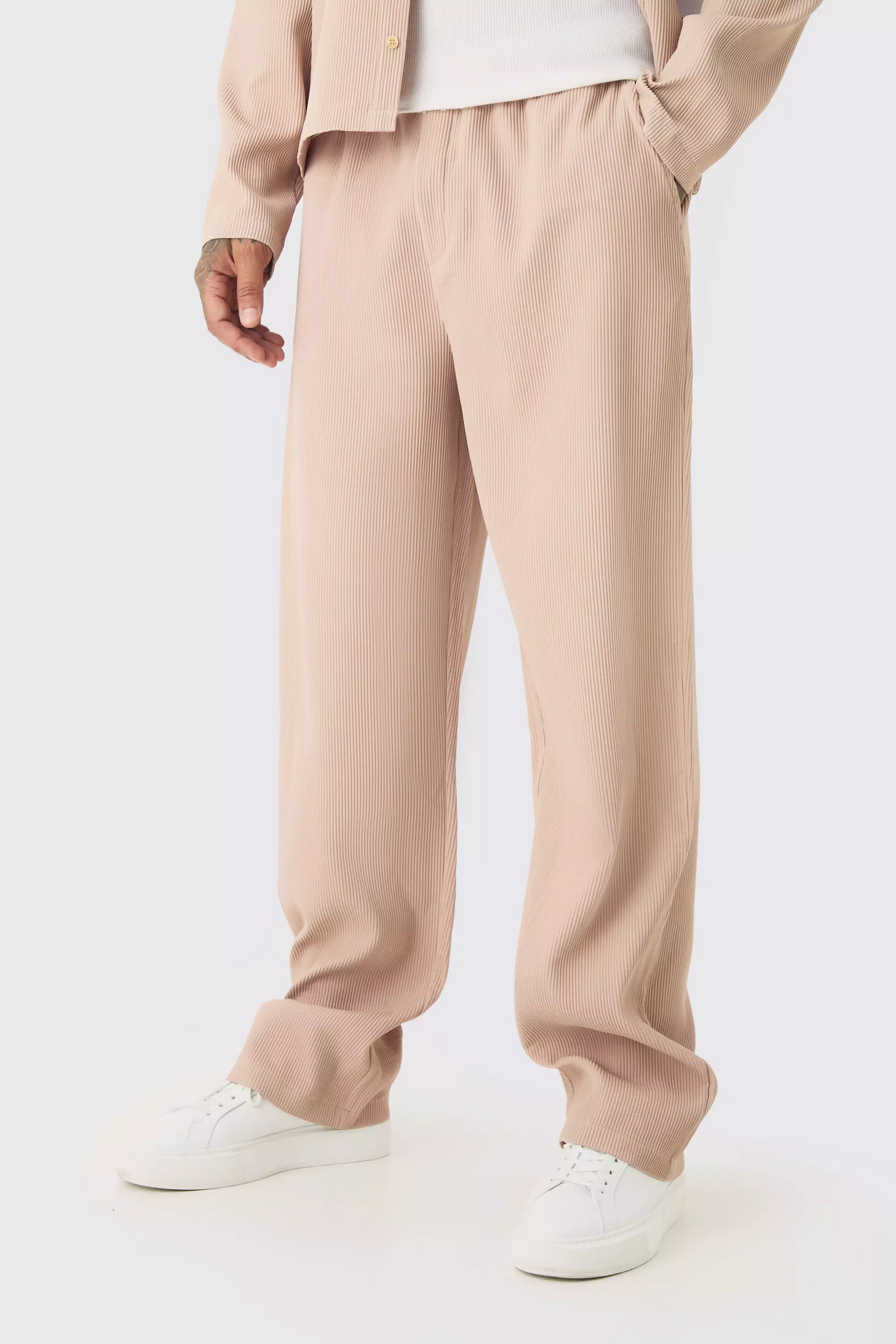 Taupe Tall Pleated Relaxed Fit Pants alternative image