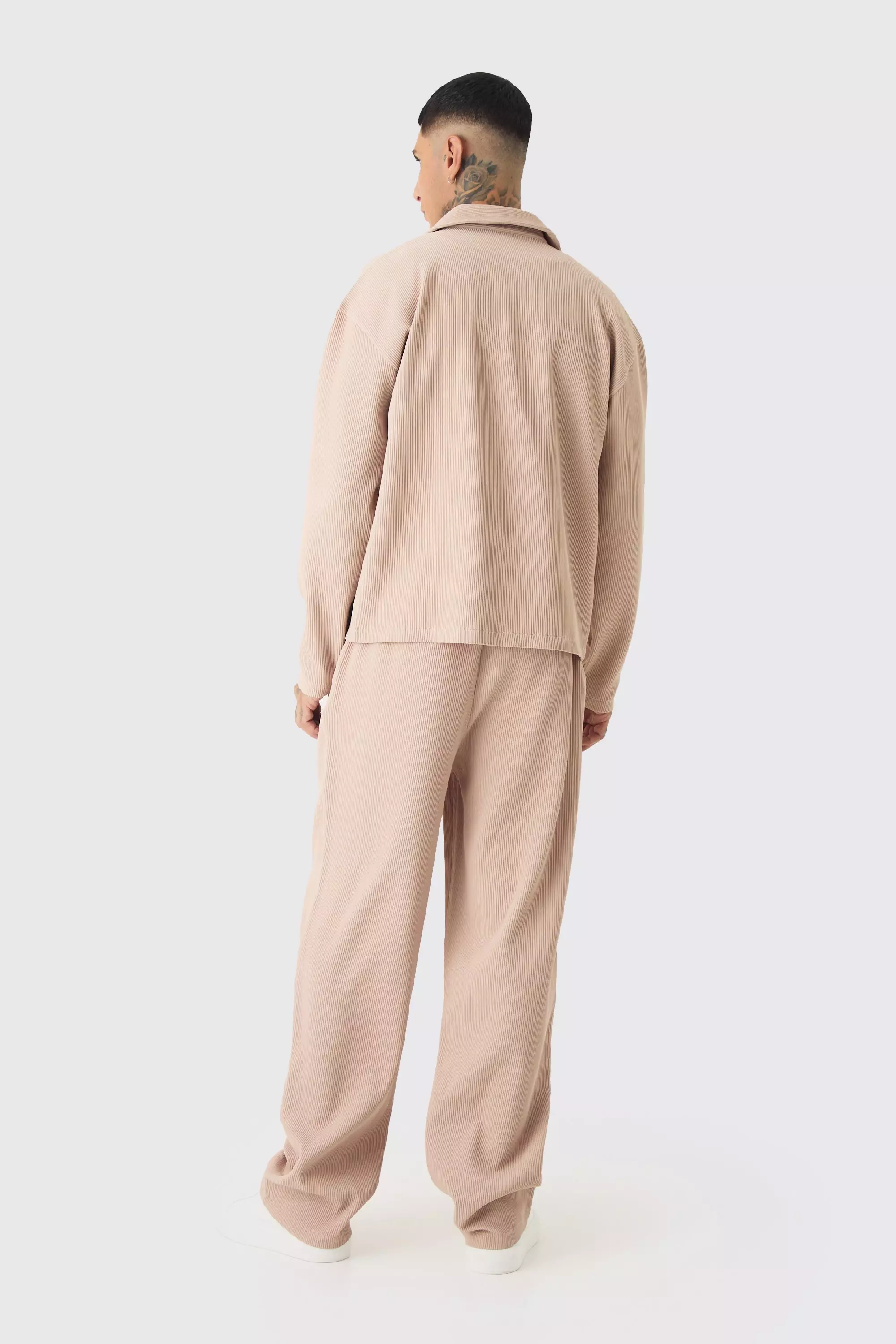 Taupe Tall Pleated Relaxed Fit Pants alternative image