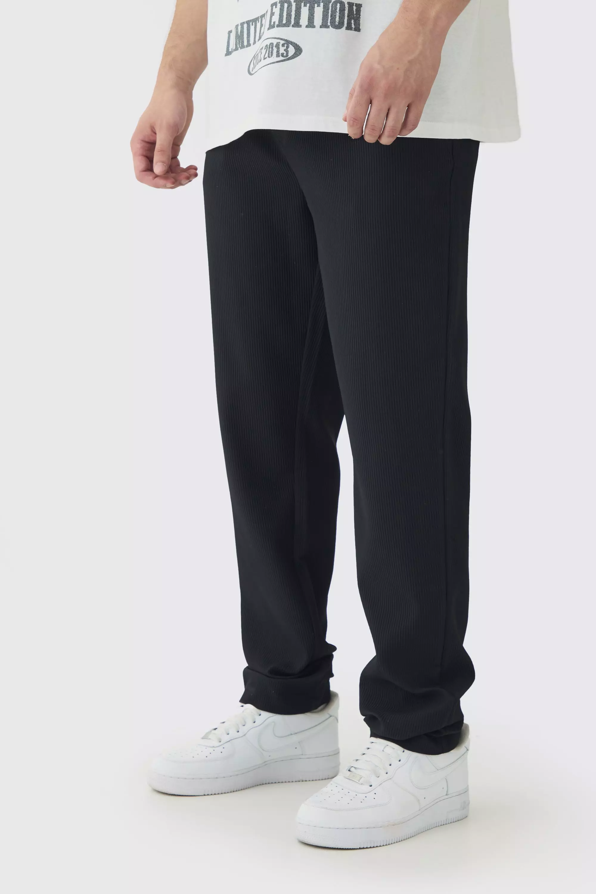 Black Tall Pleated Tapered Pants alternative image