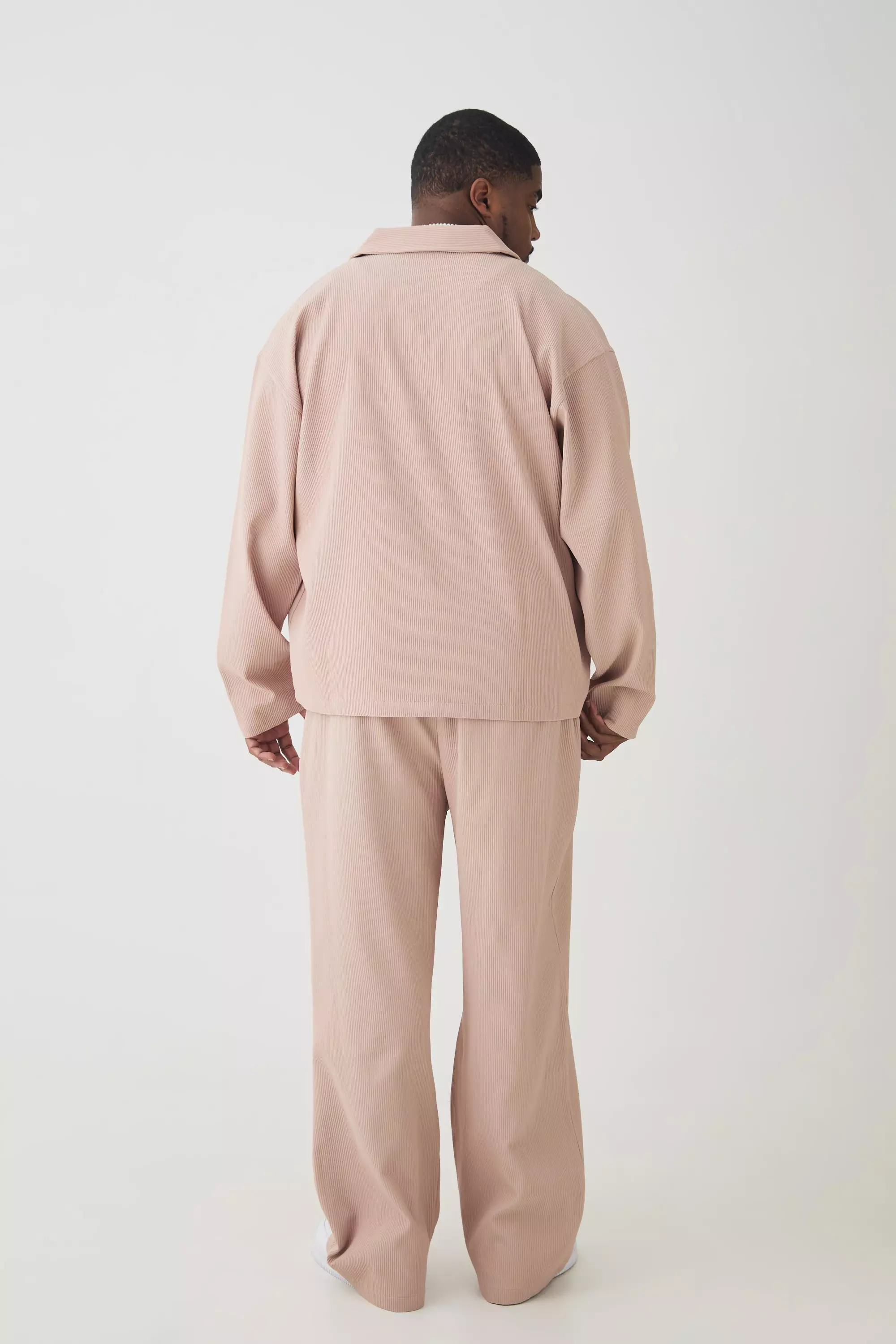 Taupe Plus Pleated Relaxed Fit Trousers alternative image
